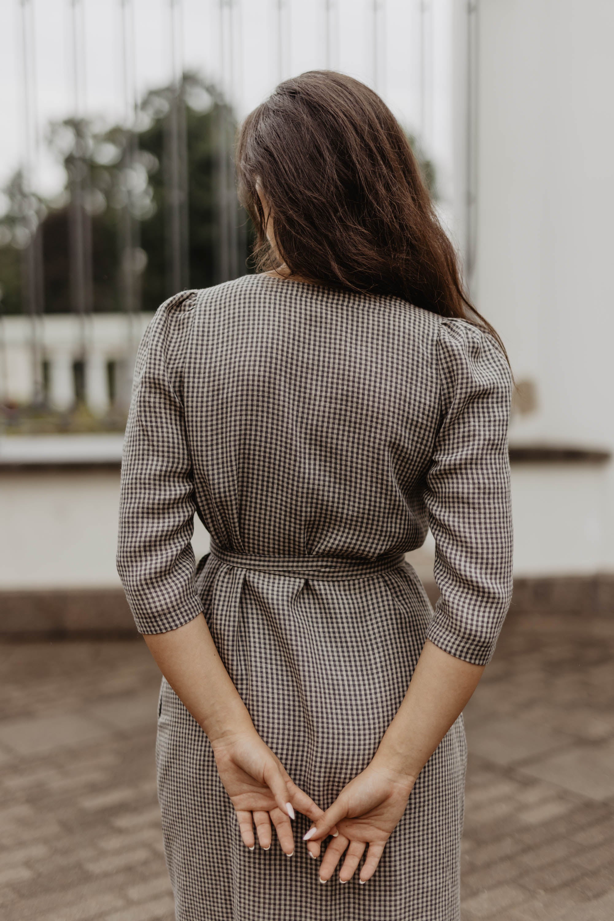 Laumė linen Linen Dresses Piaf robe portefeuille en lin bleu profond