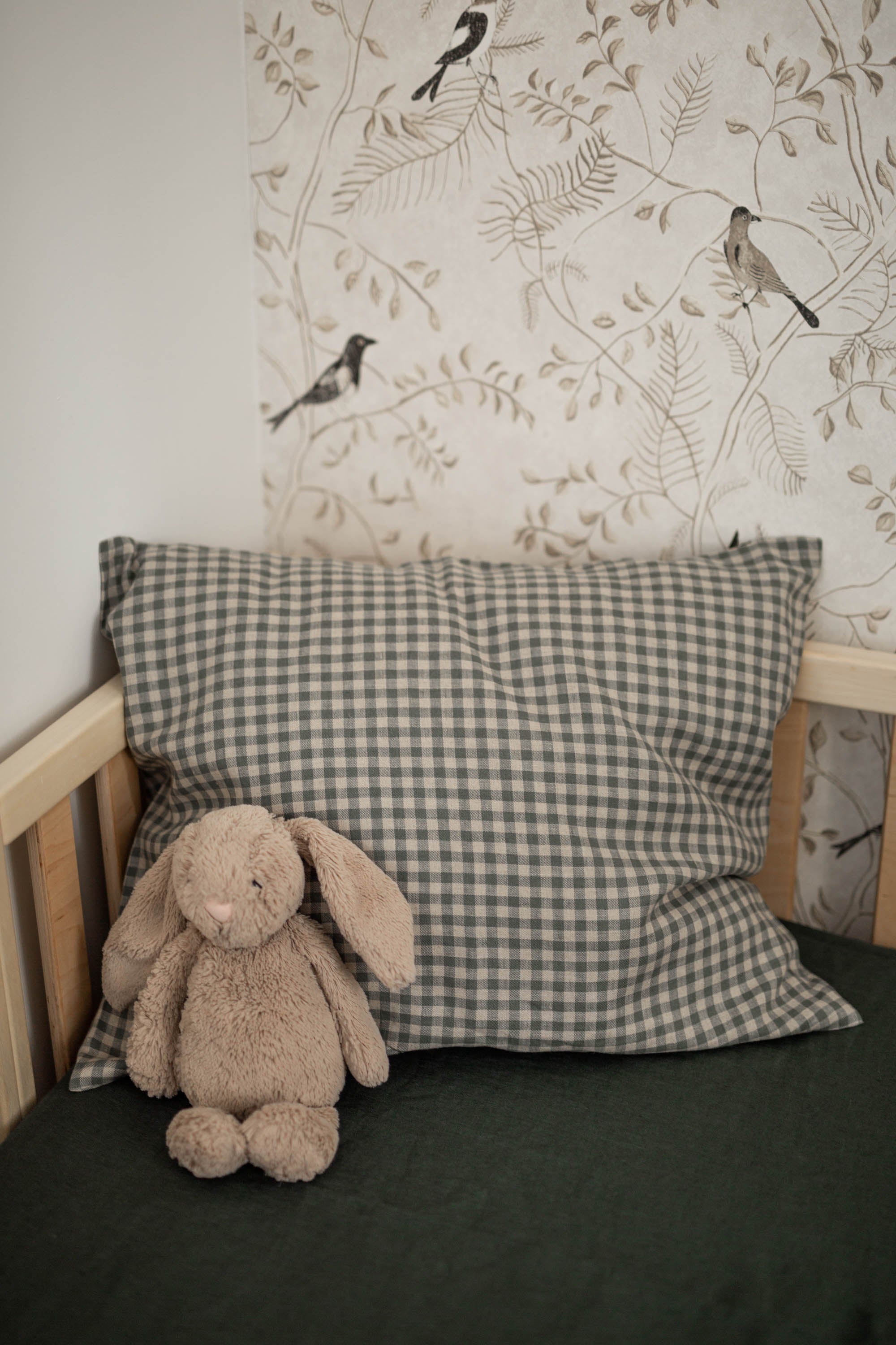 Laumė linen Home Edit taie d’oreiller en lin carreaux verts