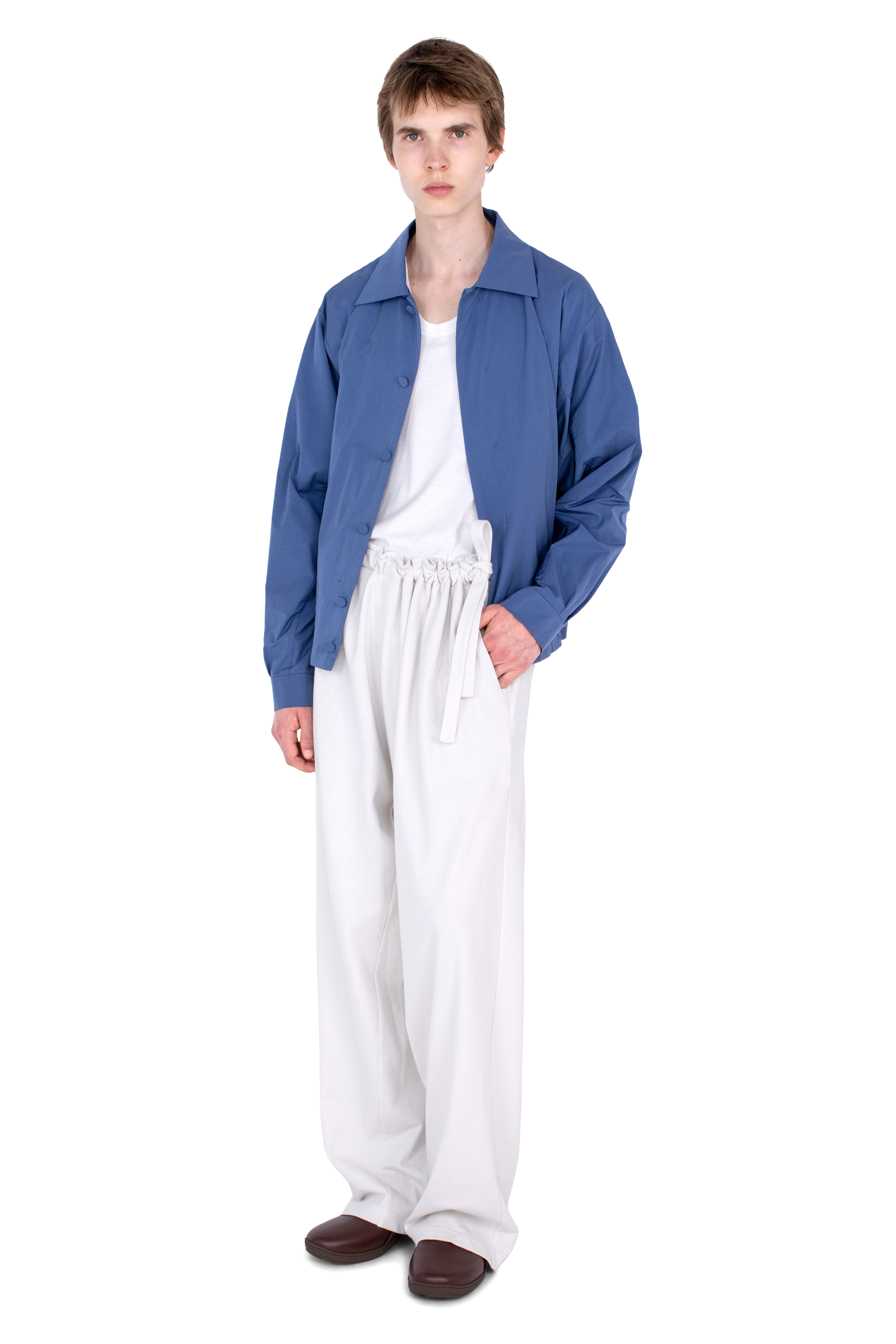 Kiko Kostadinov Bottoms OSCAR Wide Trousers pantalon large Ecru jersey coton