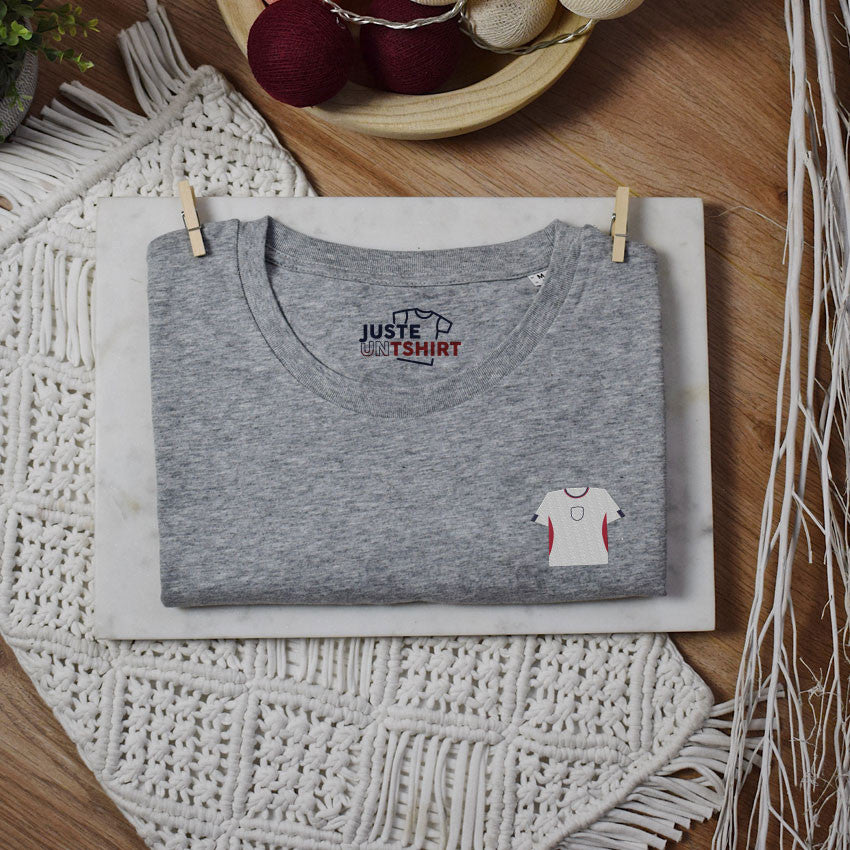 Juste Un T-shirt T-shirts Brodés Angleterre t-shirt brodé blanc