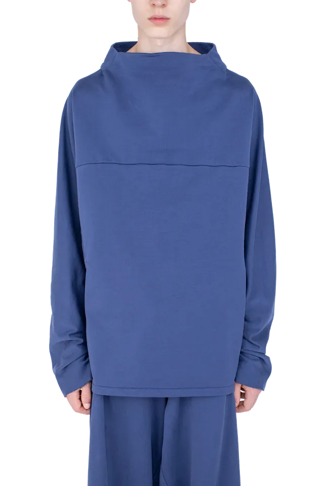 Kiko Kostadinov Tops VELEKA Pullover pull bleu marine coton bio