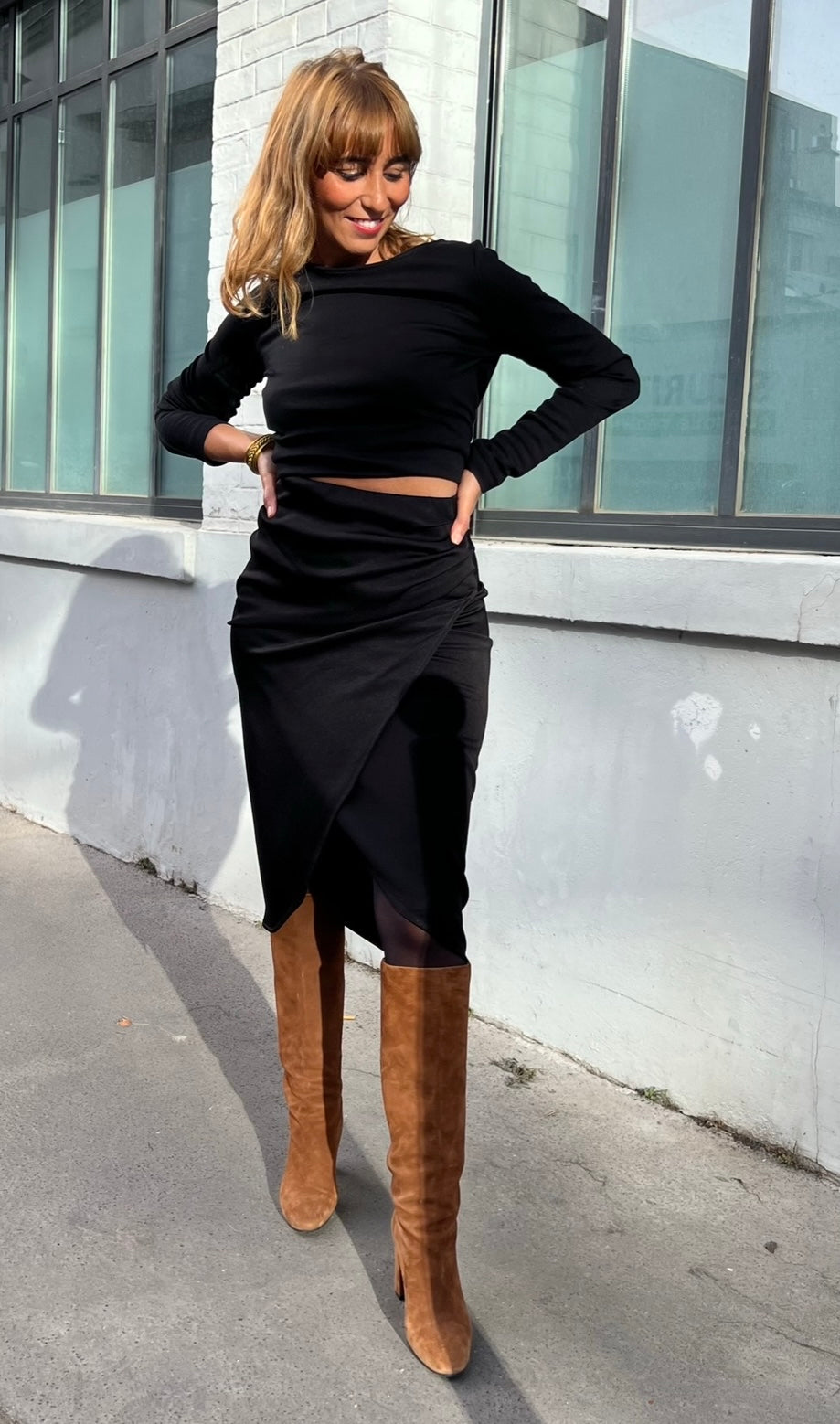 PANTRUCHE Jupes Jupe MONROE noir jupe midi portefeuille
