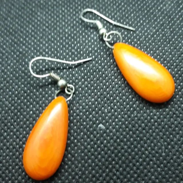 Boucles d'oreilles gottas boucles orange rose en ivoire végétal