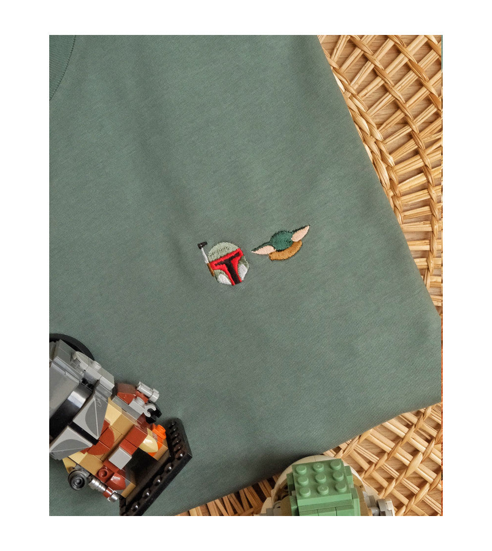 Juste Un T-shirt T-shirts Brodés Mandalorian t-shirt brodé homme