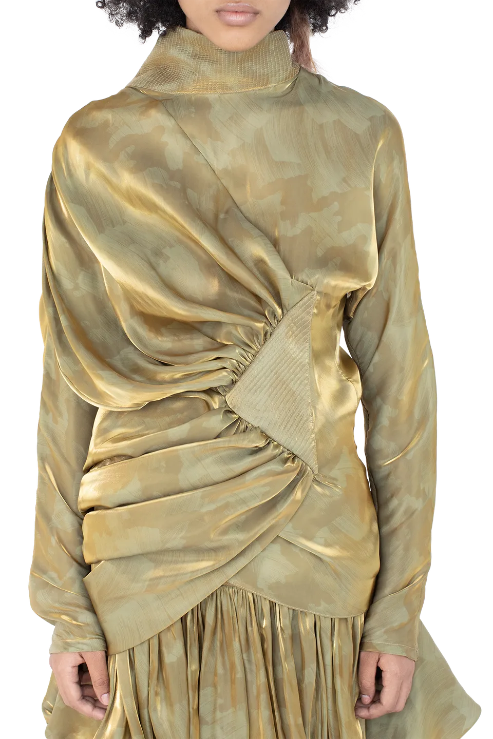 Kiko Kostadinov Tops JACANA Blouse blouse Gold Brush satin métallisé