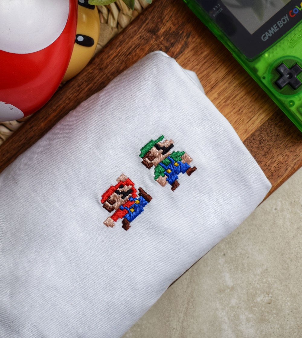 Juste Un T-shirt T-shirts Brodés Mario t-shirt brodé coton biologique