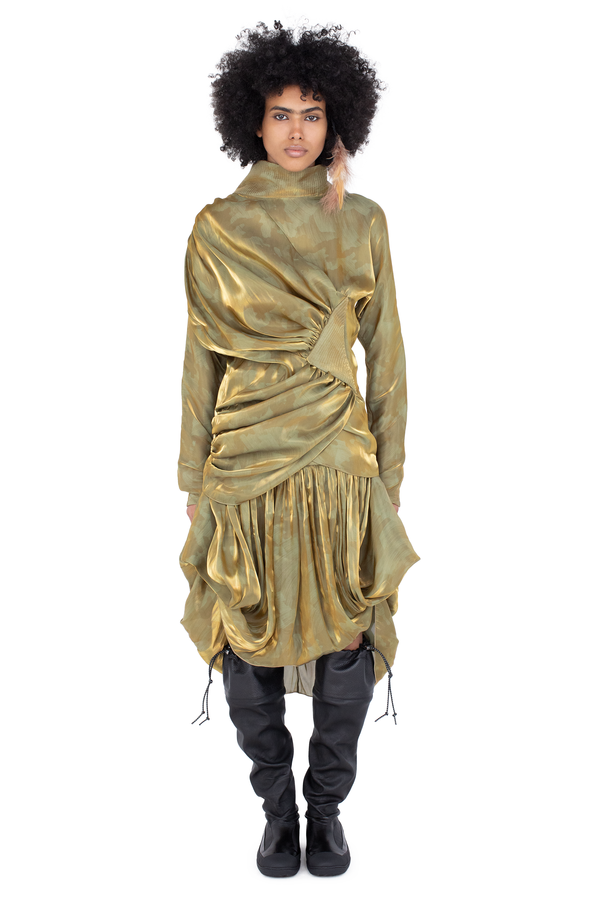 Kiko Kostadinov Tops JACANA Blouse blouse Gold Brush satin métallisé
