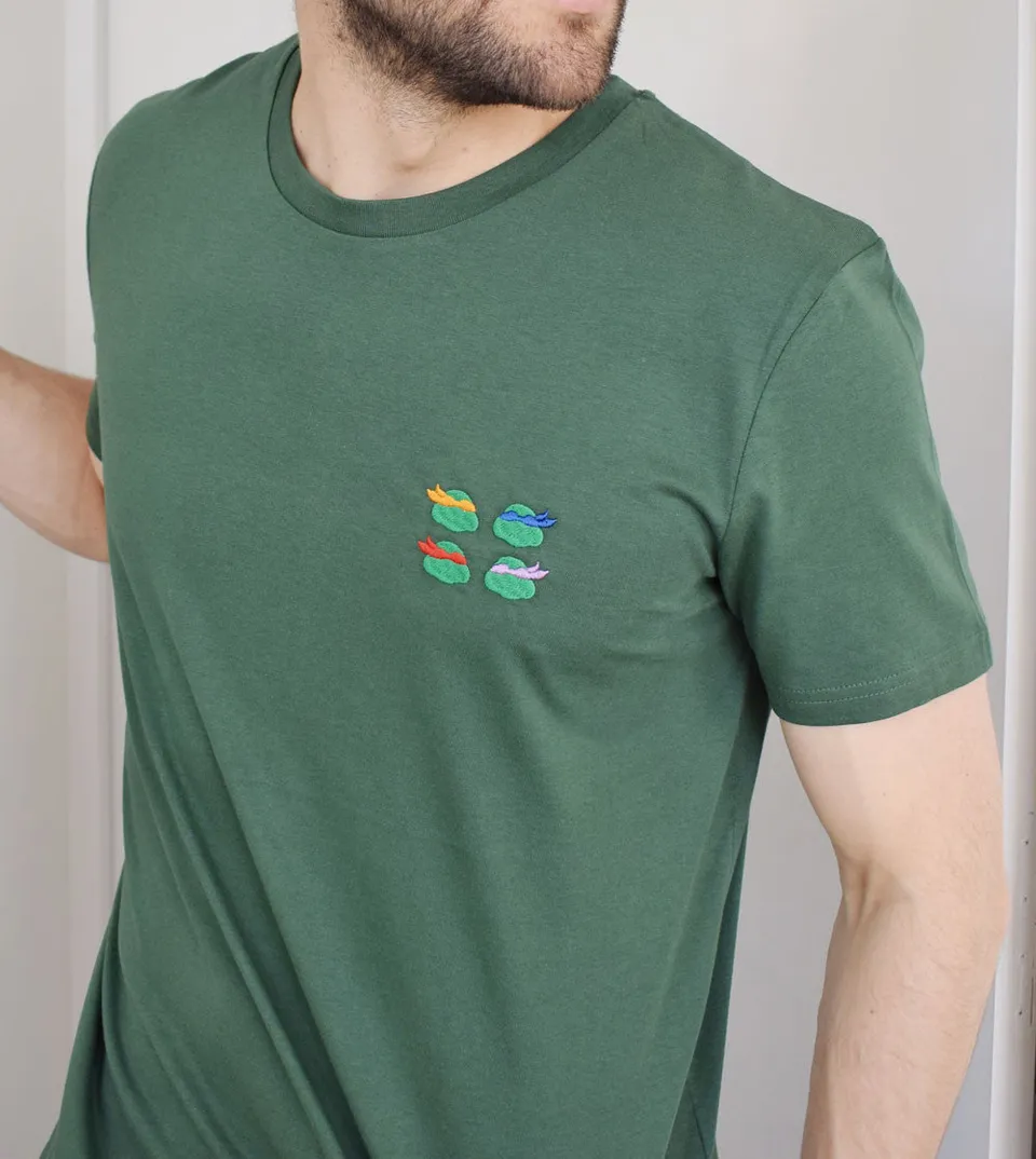 Juste Un T-shirt T-shirts Brodés Cowabunga T-shirt blanc coton bio