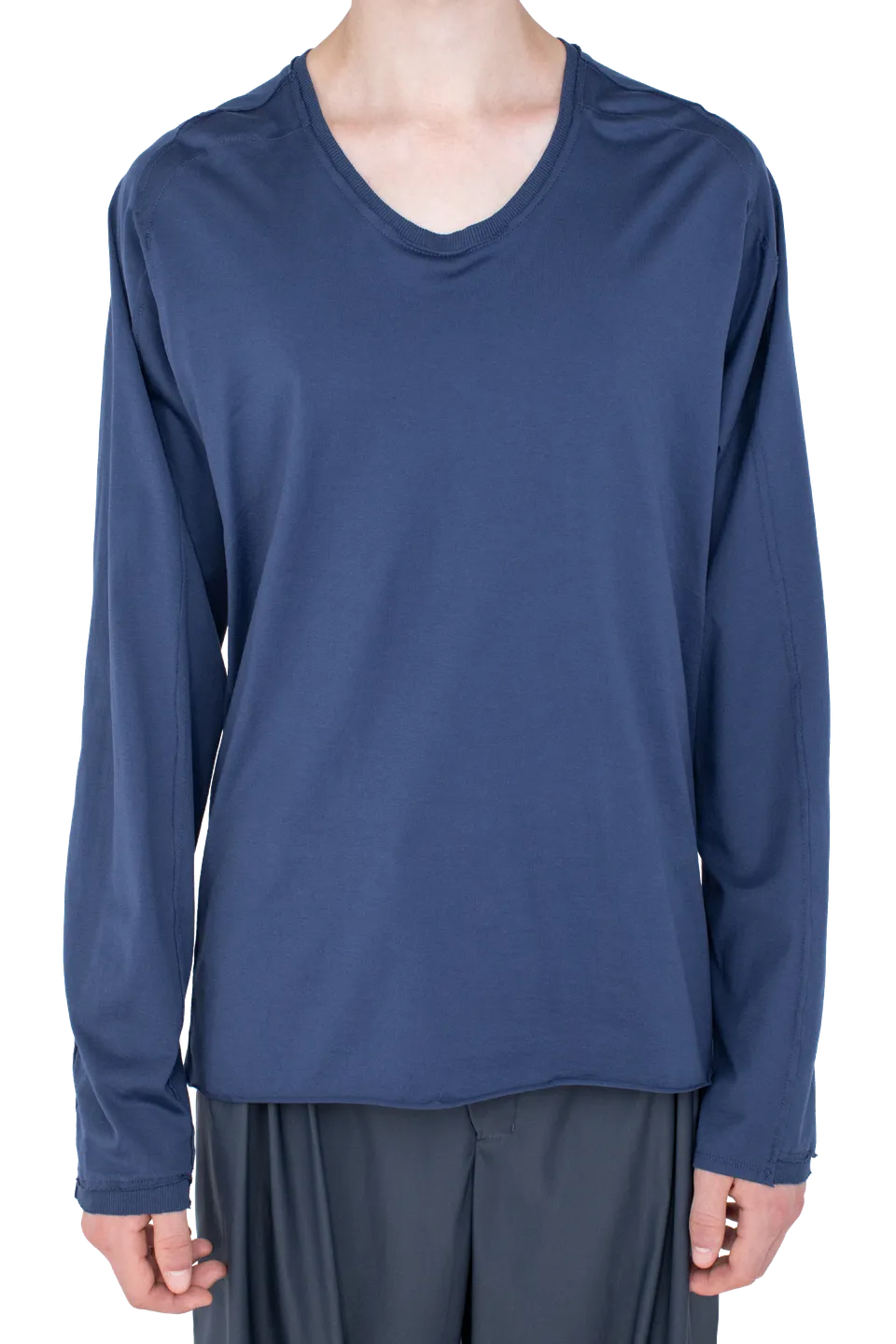 Kiko Kostadinov Tops ASTRO Long Sleeve Top haut Ink Blue coton mercerisé