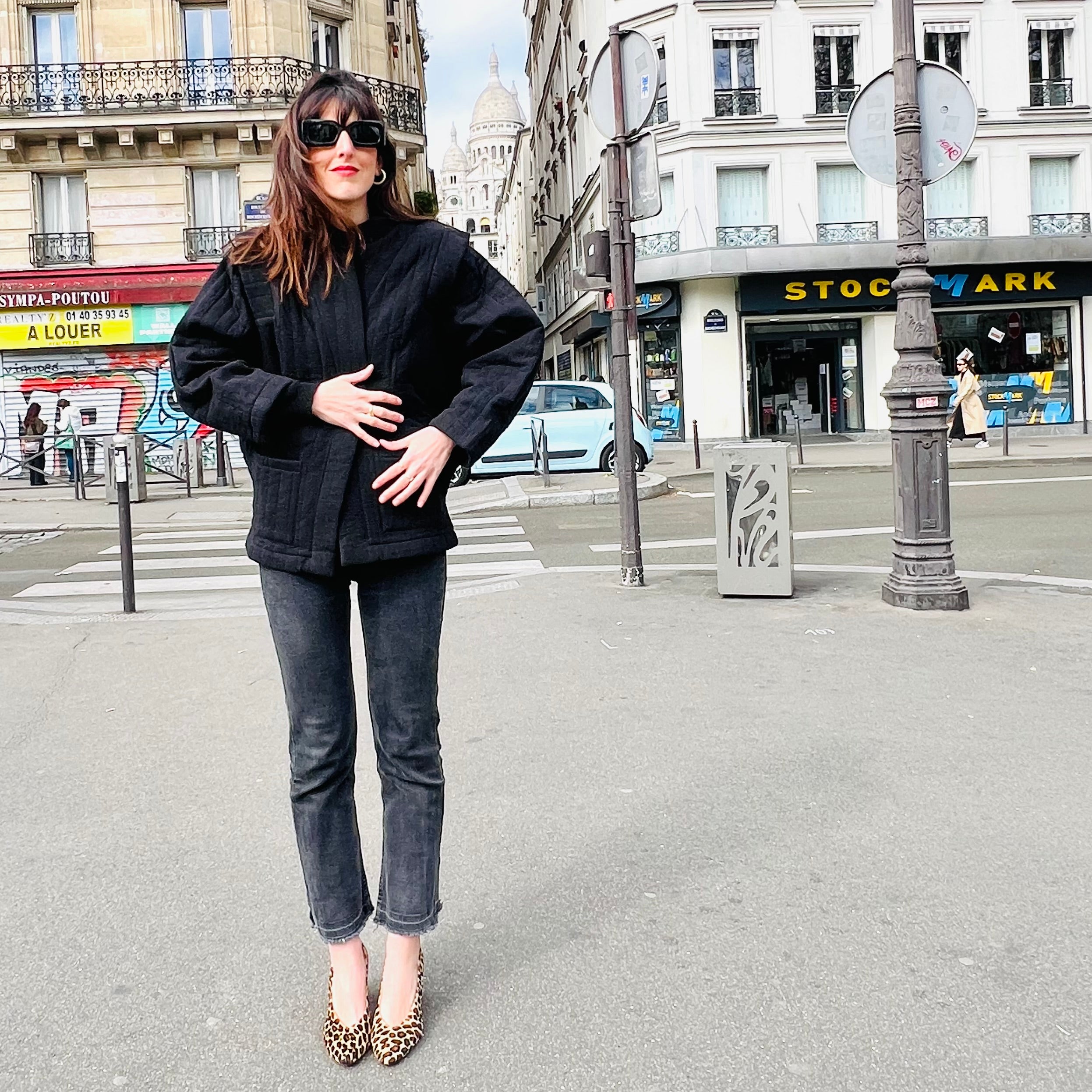 PANTRUCHE Vestes Veste ISADORA noir veste matelassée en coton