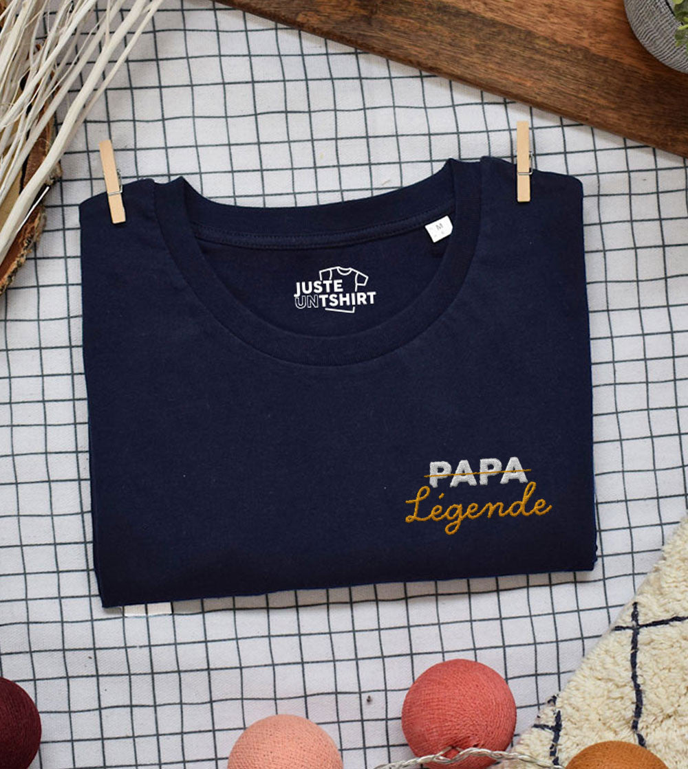 Juste Un T-shirt T-shirts Brodés Papa légende t-shirt brodé