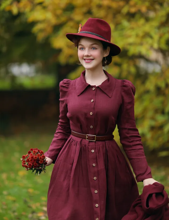 Laumė linen Linen Dresses Gužė mama robe en lin rouge baie