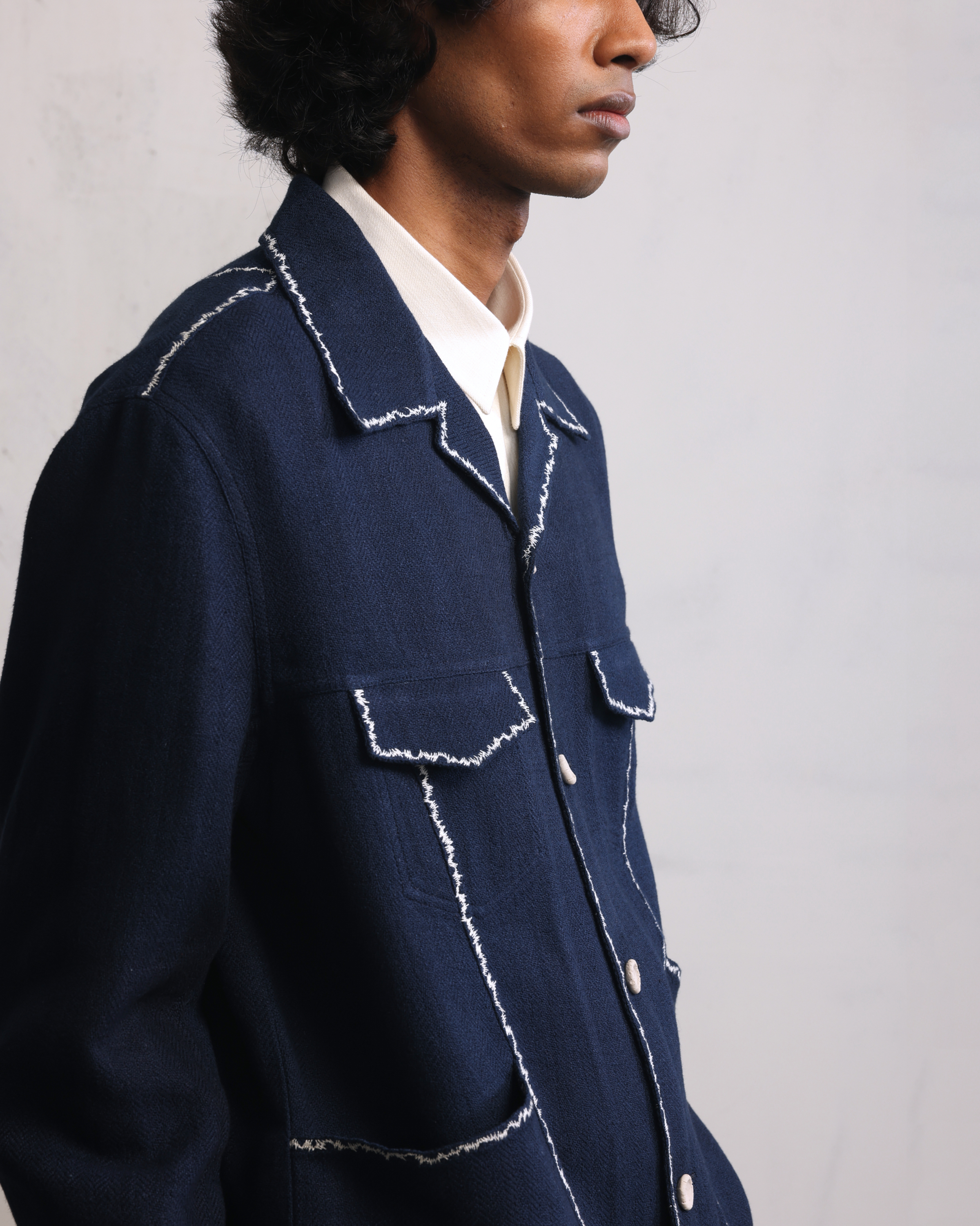 COUNTRYMADE Jackets Fractured seam detail jacket veste à chevrons brodée