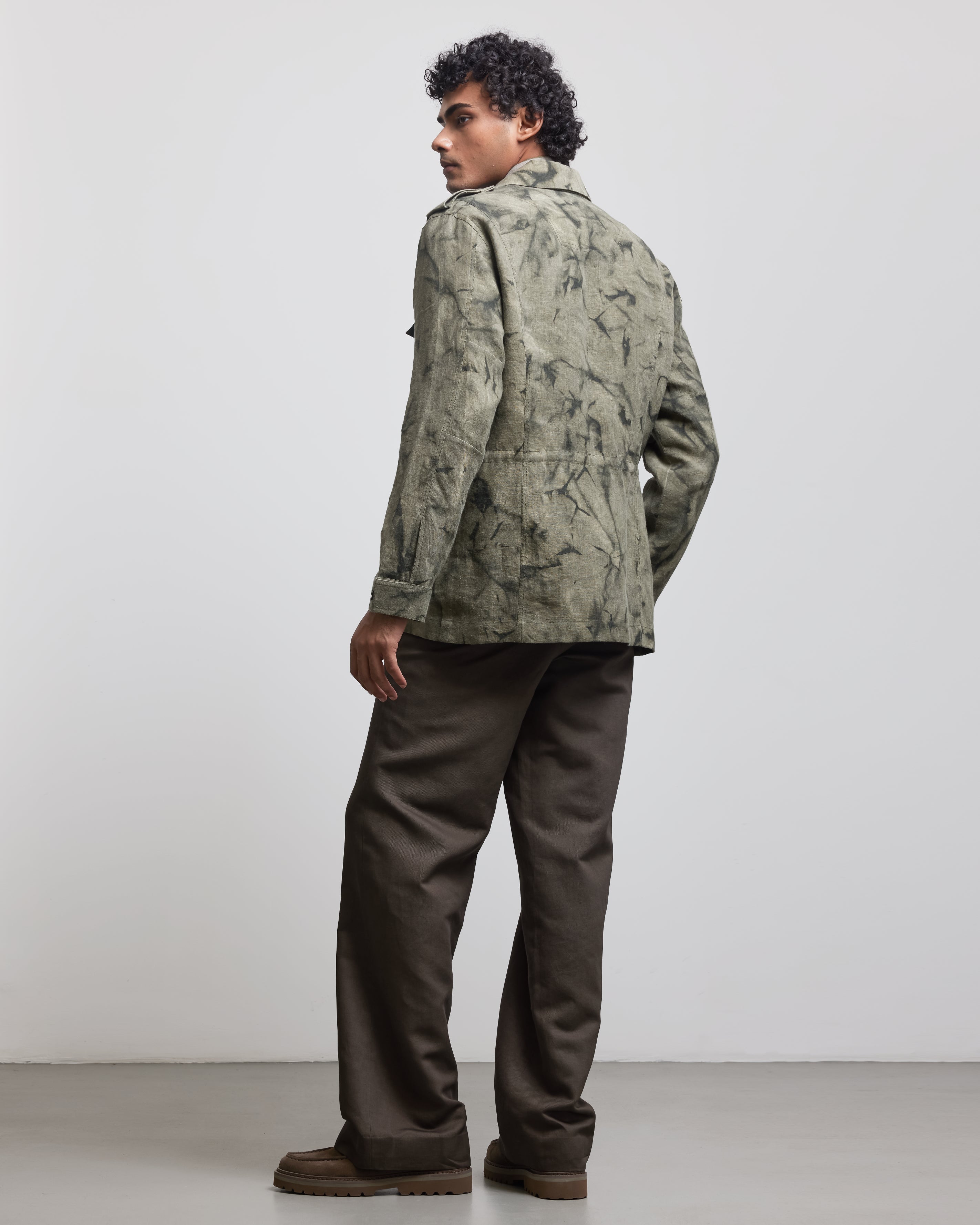 COUNTRYMADE Jackets OLIVE SUNFADED SAFARI veste en lin olive