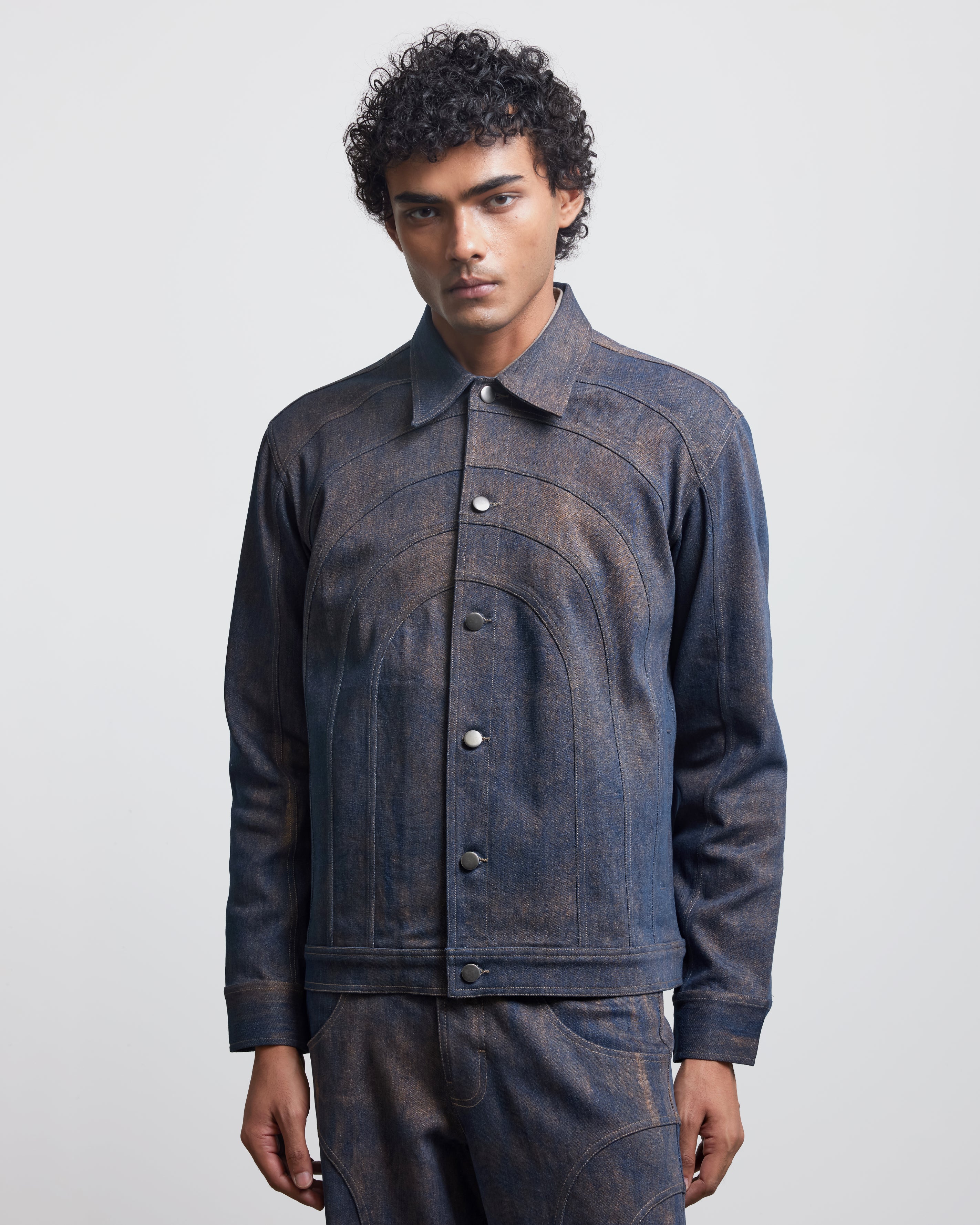 COUNTRYMADE Jackets BAUHAUS COATED PATCHWORK DENIM JACKET veste denim coupe regular