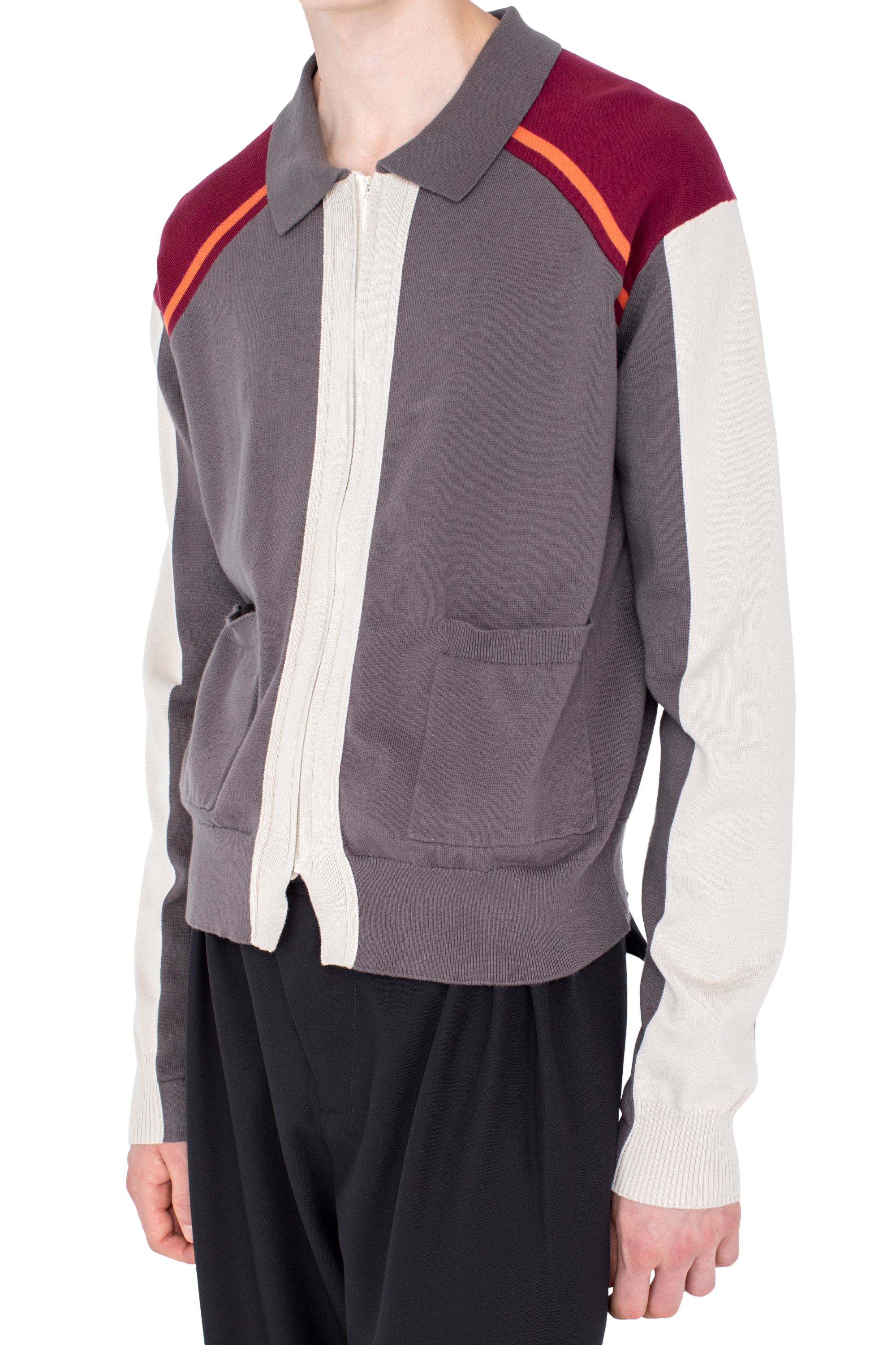 Kiko Kostadinov Knitwear MUNNO Knit Cardigan gilet Slate Grey coton léger