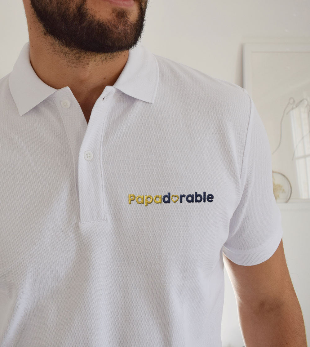 Juste Un T-shirt Polos Papadorable polo brodé papa