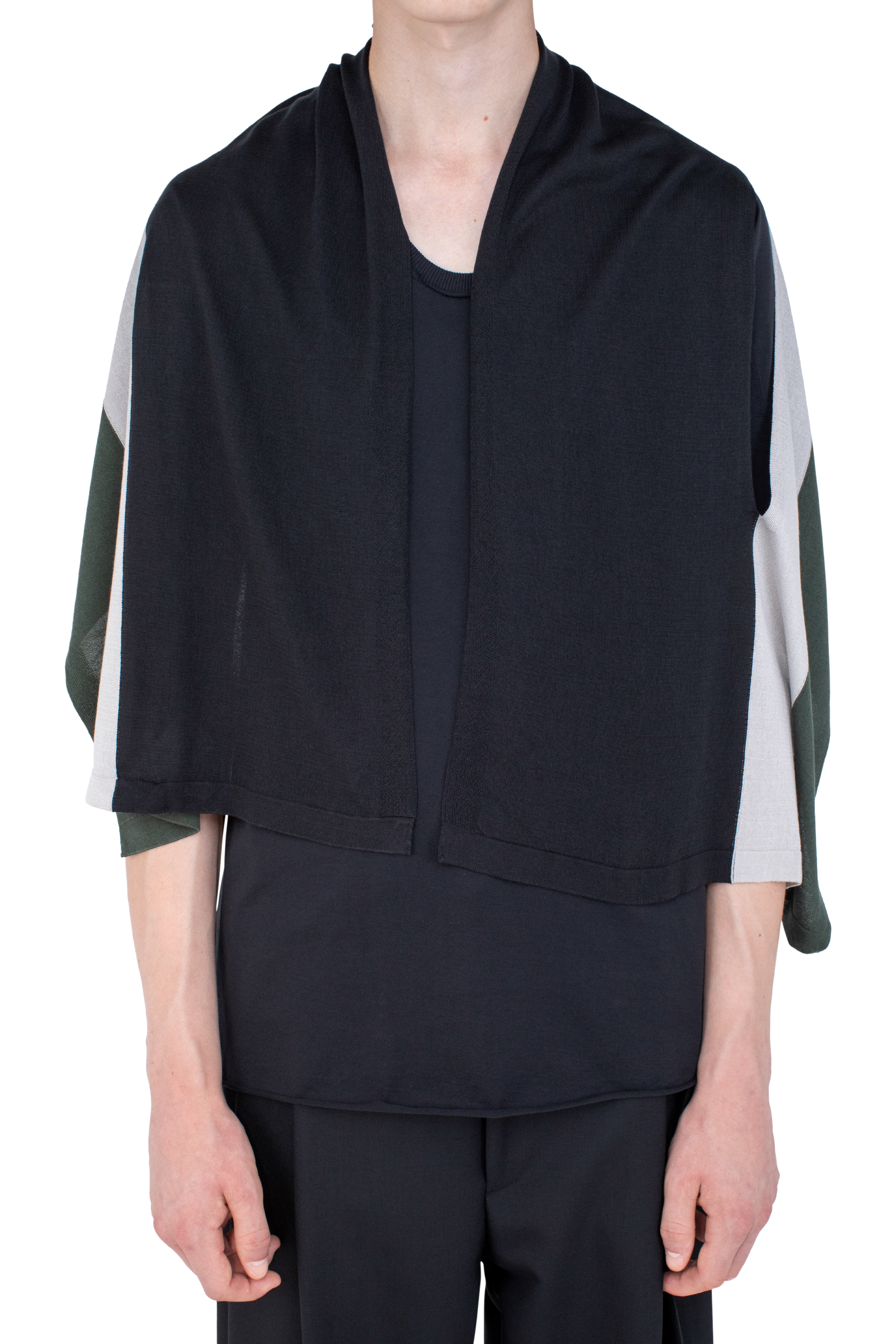 Kiko Kostadinov Accessories SIGO Knit Scarf écharpe Black Tencel soie