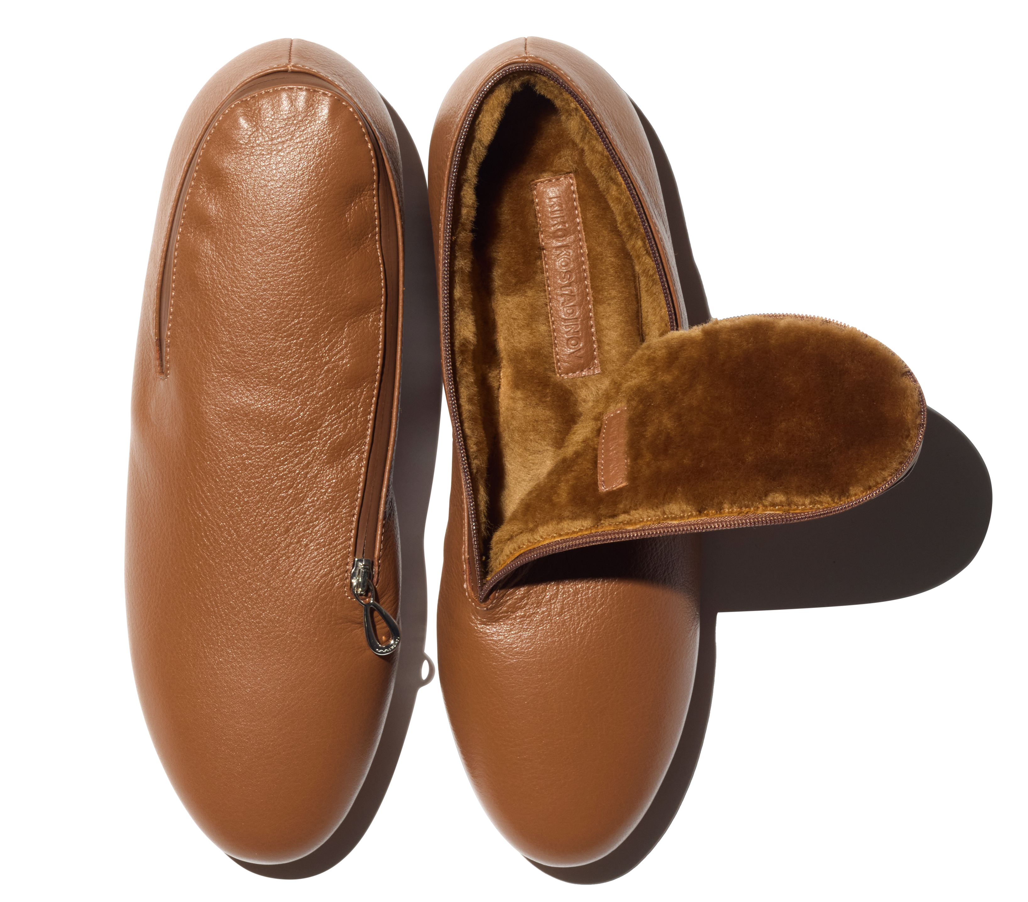 Kiko Kostadinov Shoes PETREL Shearling-Lined Loafers mocassins Autumnal Brown cuir fourrés