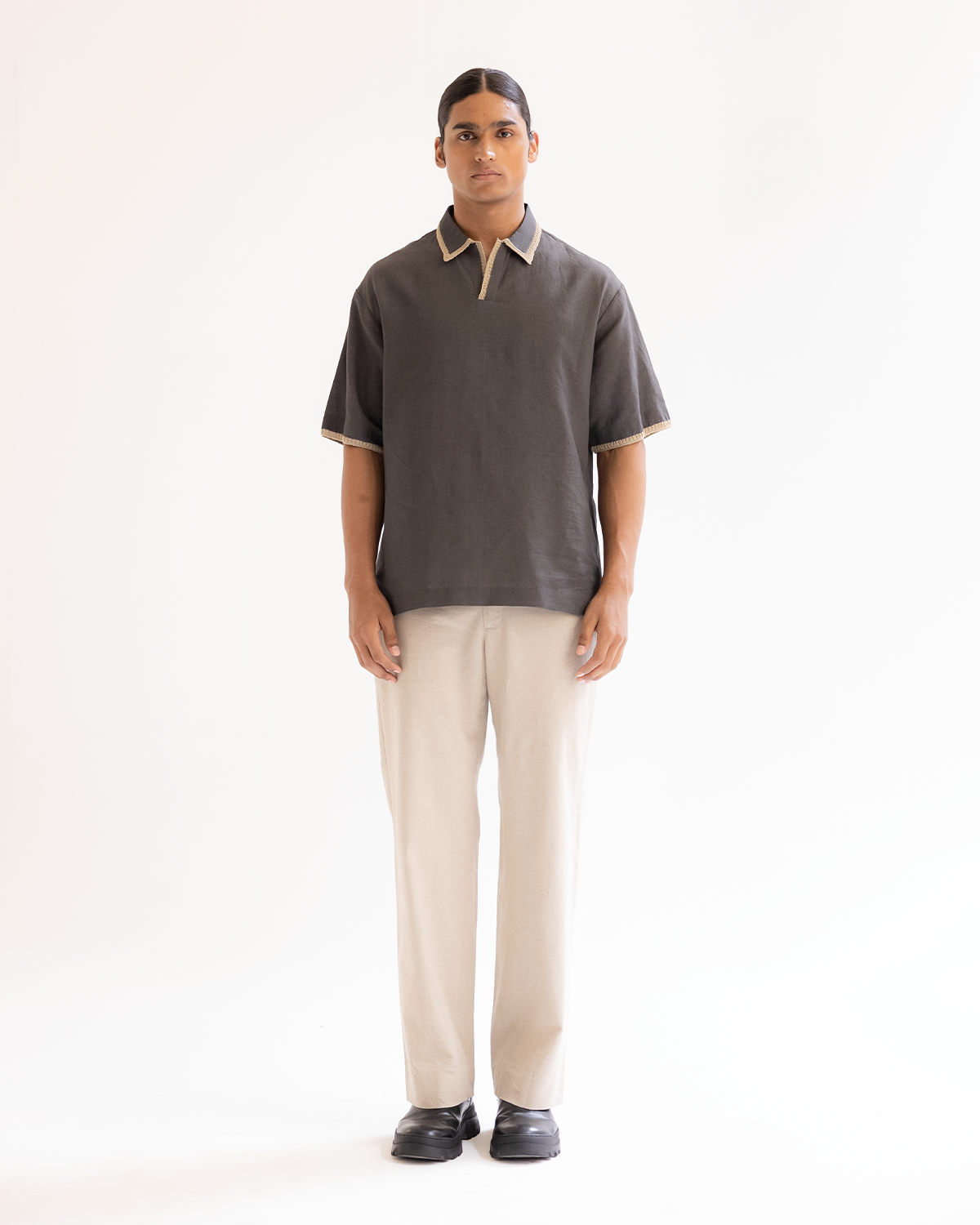 COUNTRYMADE T-shirts Contour Crochet T-Shirt en lin Trail Dust
