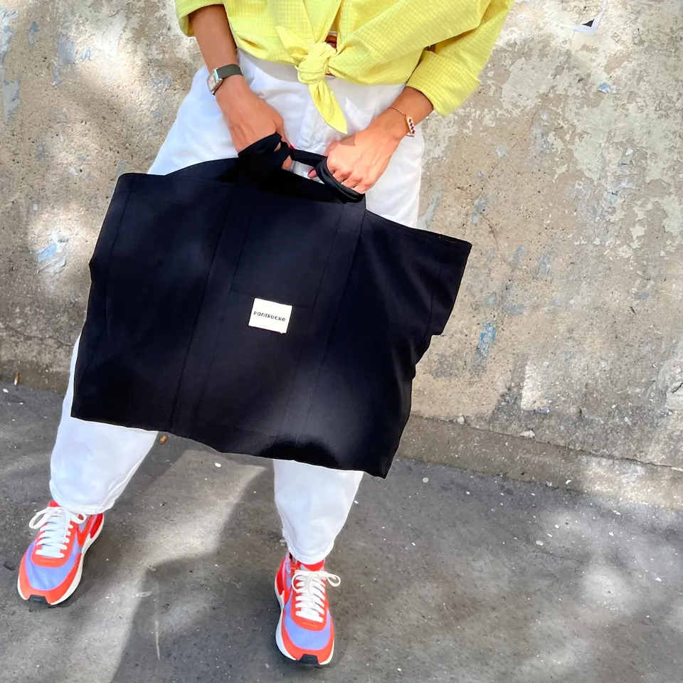 PANTRUCHE Sacs Cabas OTIS noir grand cabas doublé