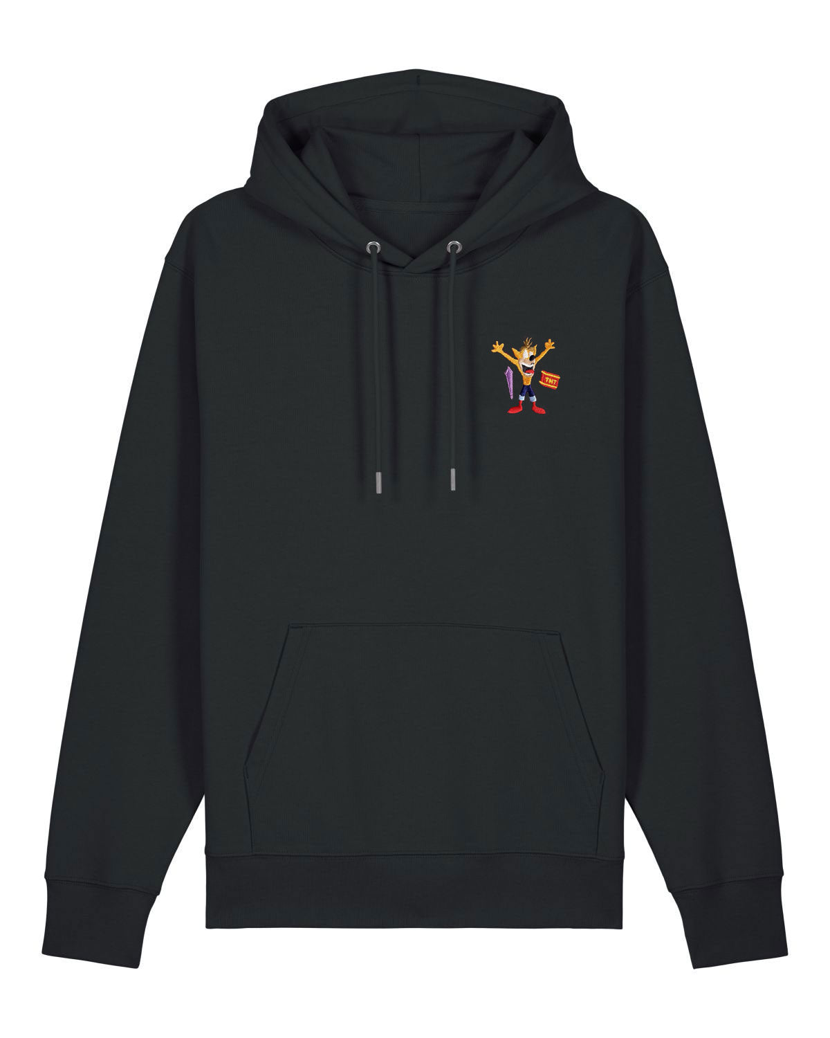 Juste Un T-shirt Sweats à Capuche Crash Bandicoot sweat à capuche noir brodé