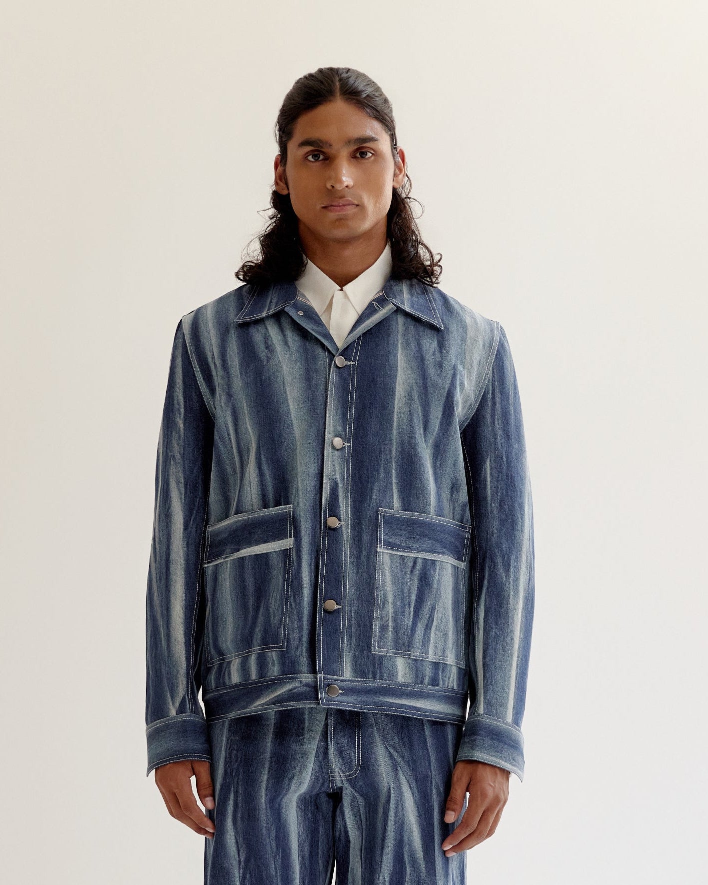 COUNTRYMADE Jackets Trail Dust Creased Batik Denim Jacket en jean