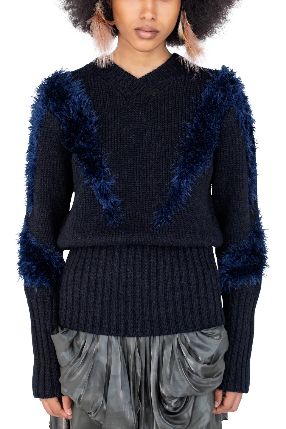 Kiko Kostadinov Knitwear MACAW Jumper pull Black Swan / Deep Lake Blue alpaga oversize
