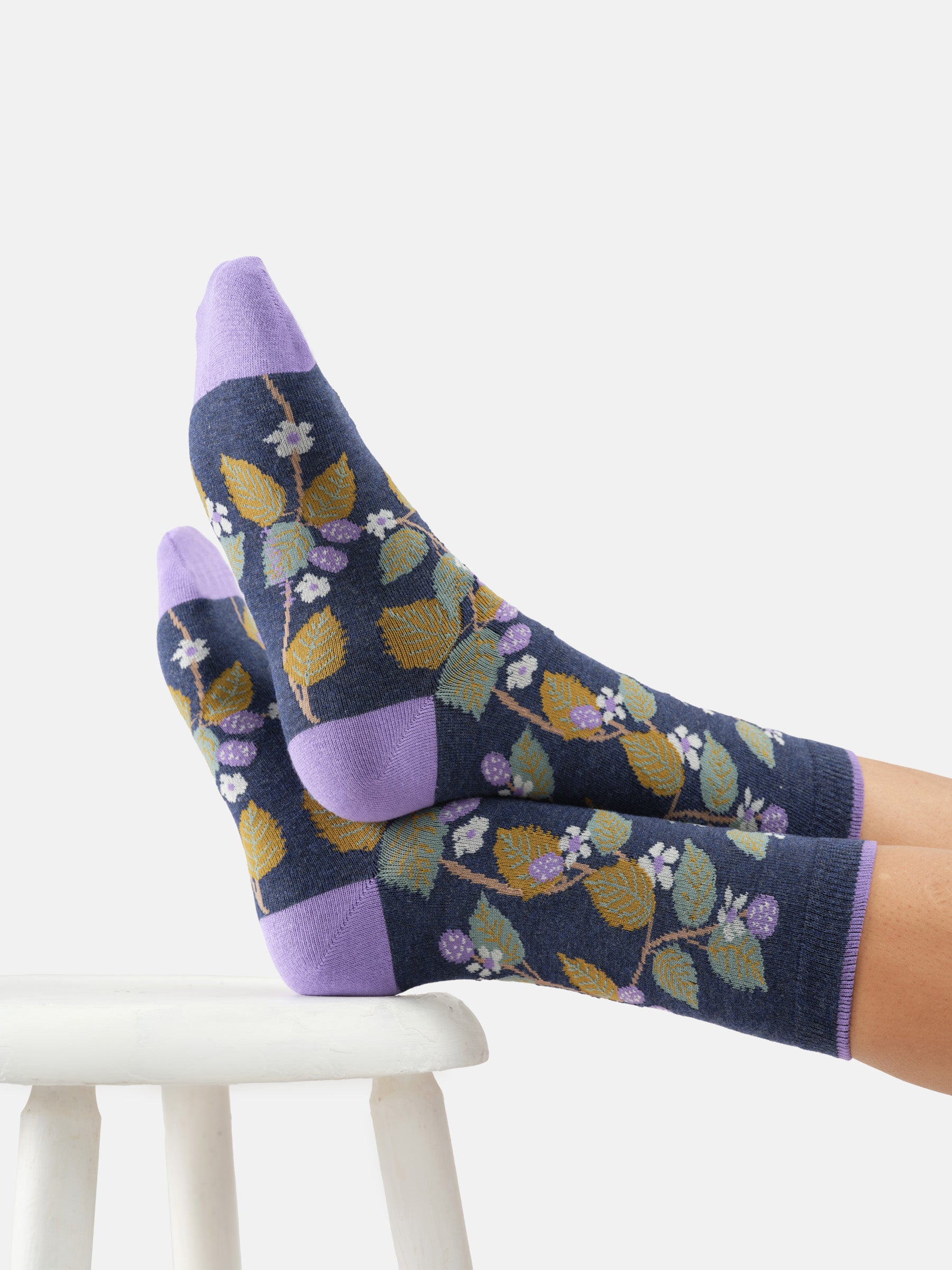 Sourire Multicolore Chaussettes femme Chaussettes mûres en coton bio 36/40