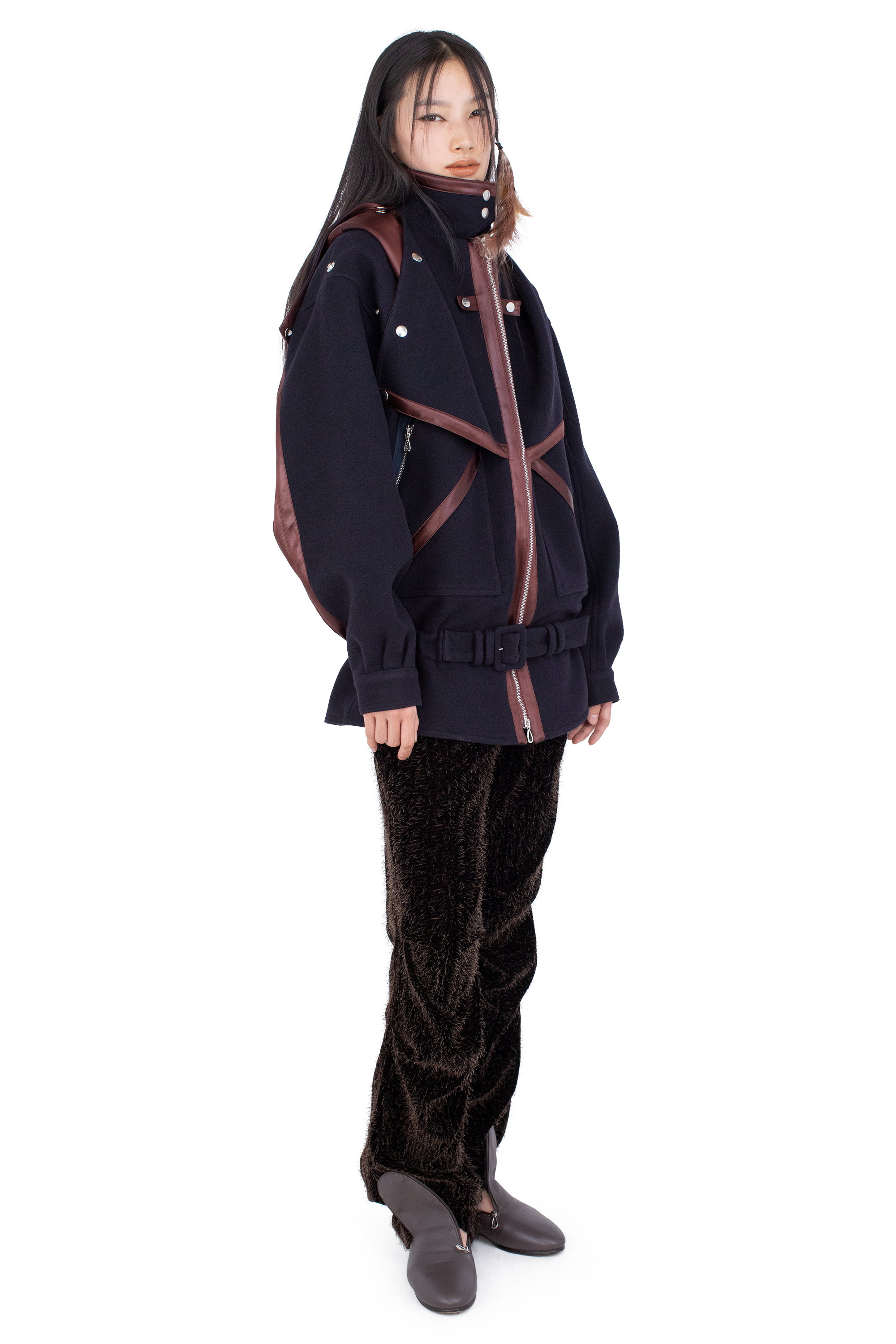 Kiko Kostadinov Outerwear HERON Belted Jacket veste Midnight Blue