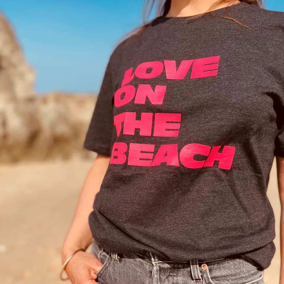 PANTRUCHE T-shirts LOVE ON THE BEACH T-shirt gris chiné S à L