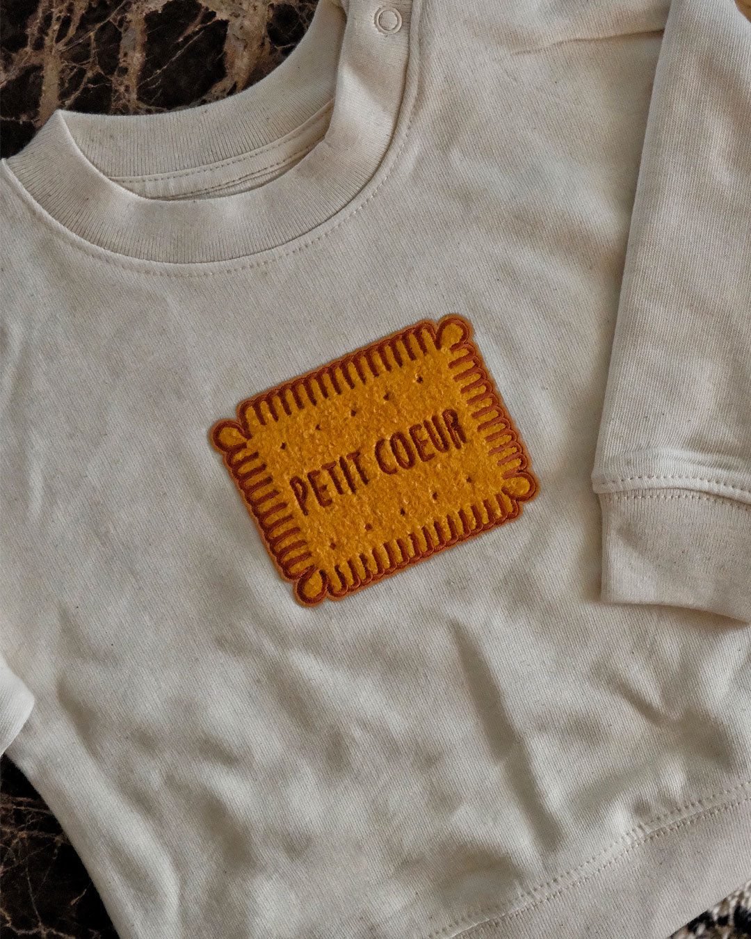 Juste Un T-shirt Bébé Petit Coeur sweat brodé coton biologique