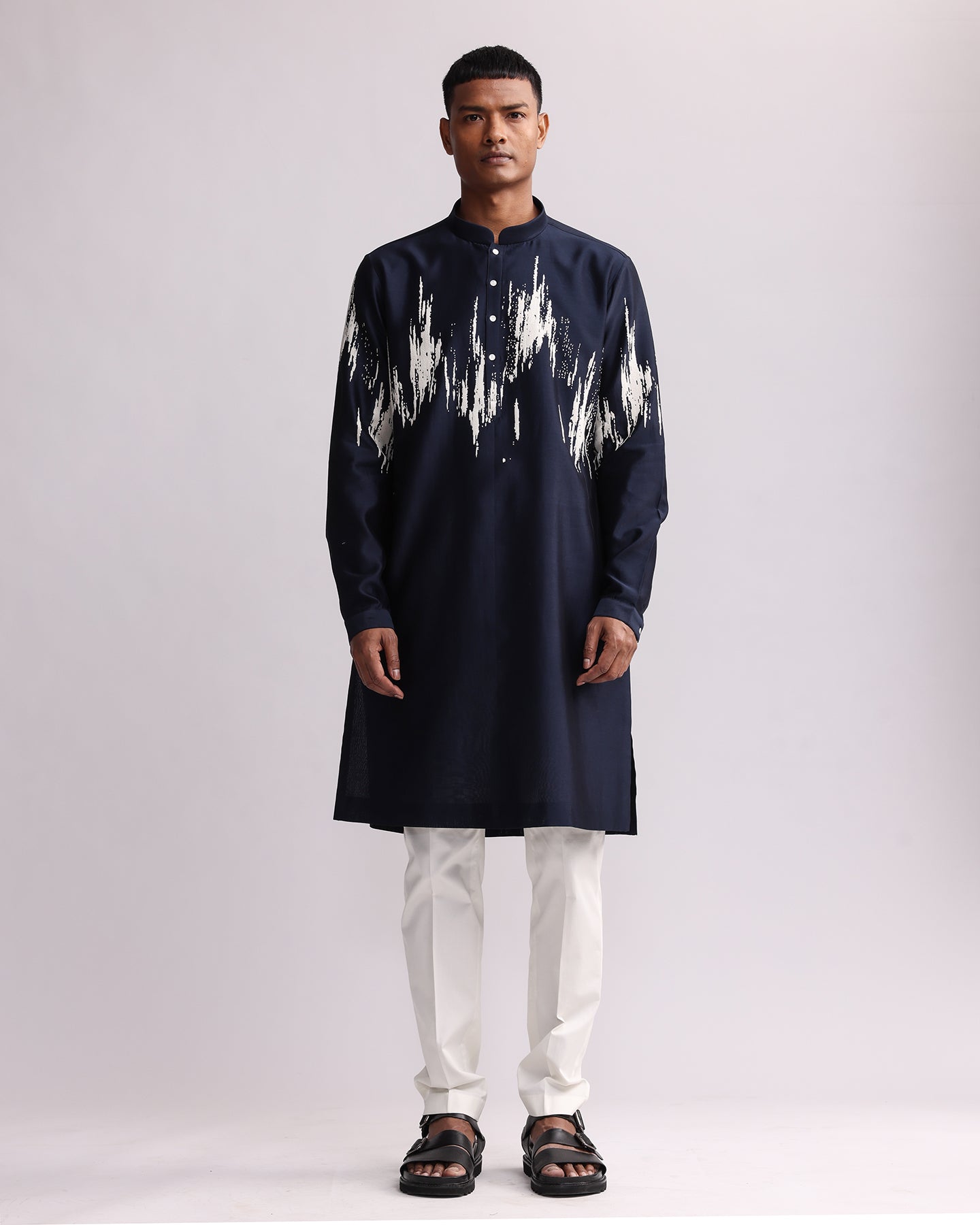 COUNTRYMADE Kurtas Ikat Shadow Hand Embroidered Kurta Set kurta brodé main 2 pièces