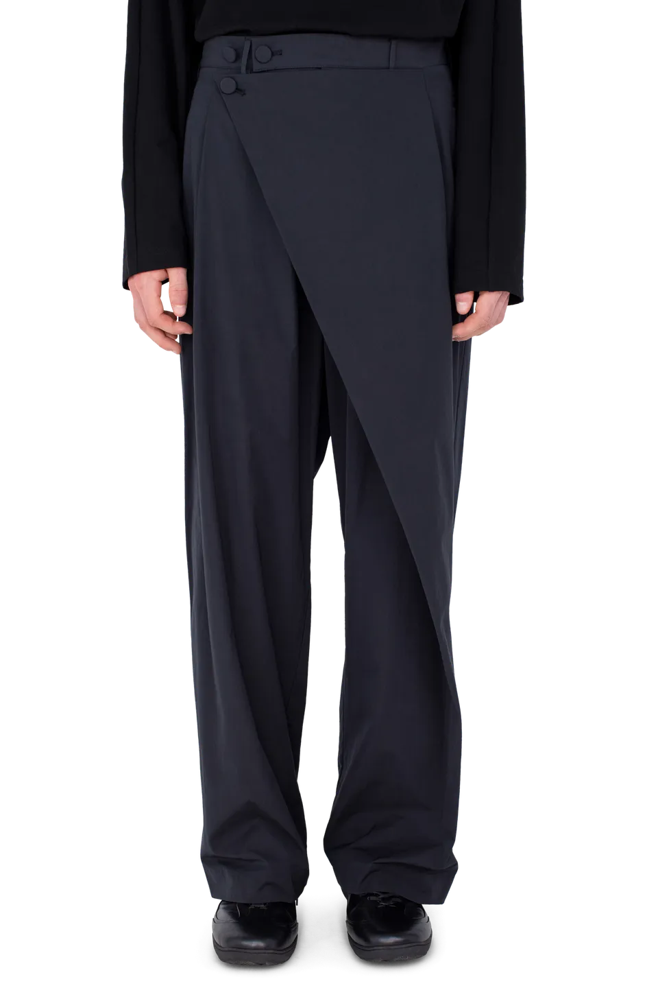 Kiko Kostadinov Bottoms KIPPEL Wrap Trousers pantalon Pitch Black 44-52 nylon