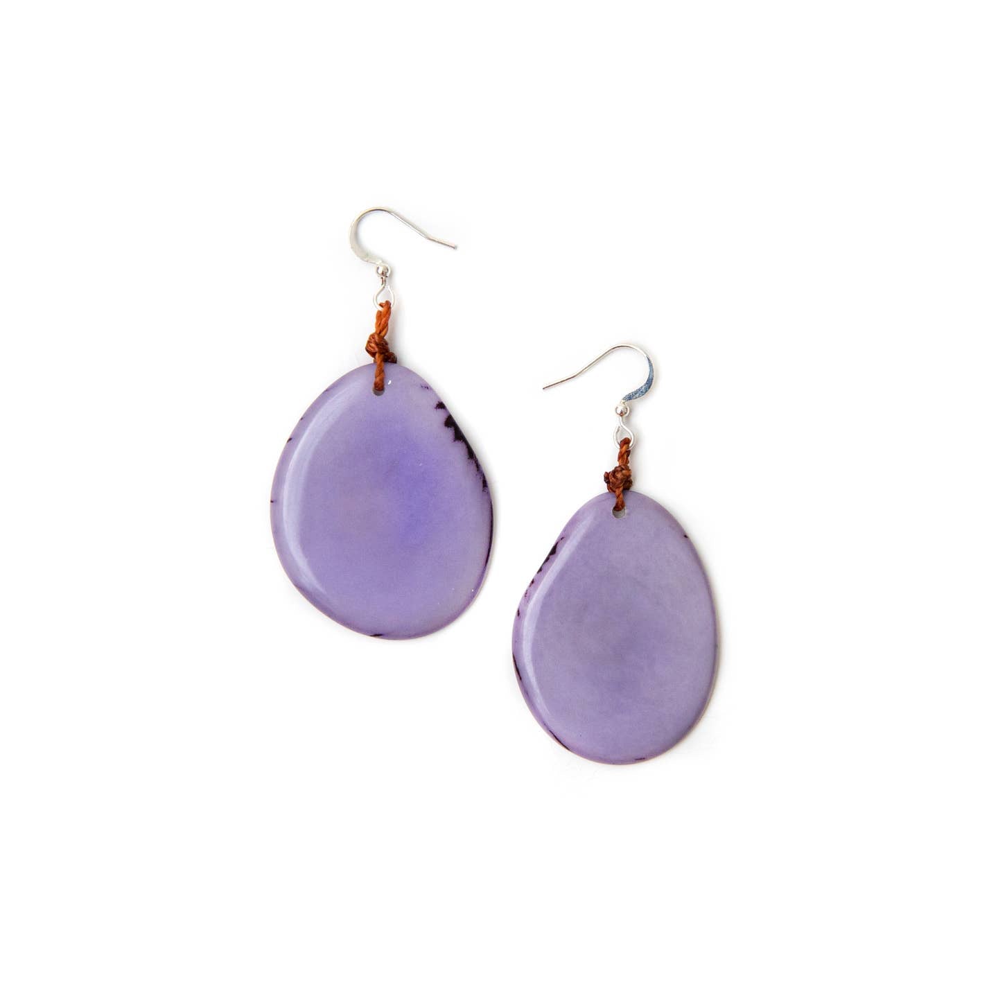 Boucles d'oreilles pétales en ivoire végétal violet