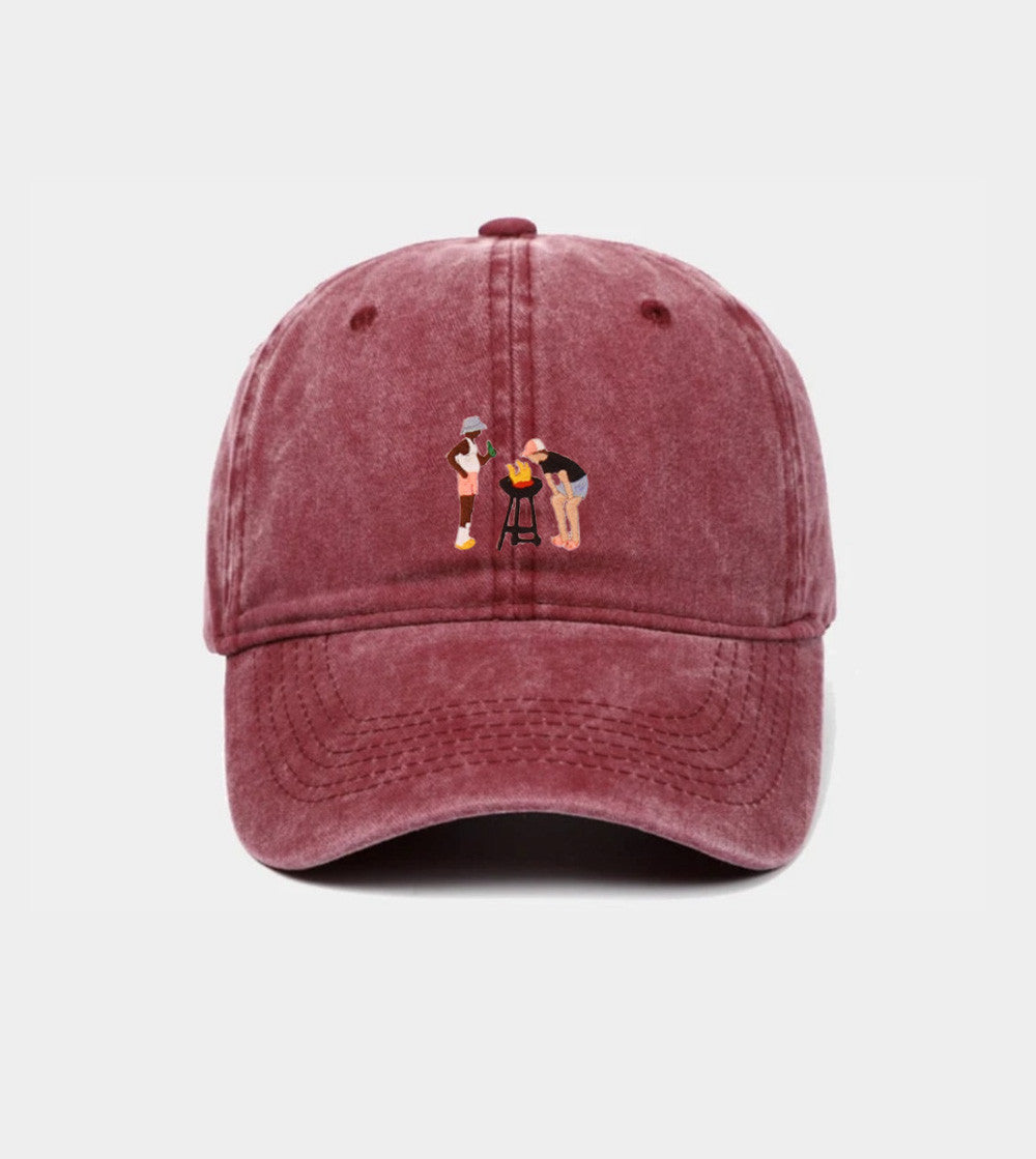 Juste Un T-shirt Casquettes Barbecue des vacances casquette brodée rouge vintage