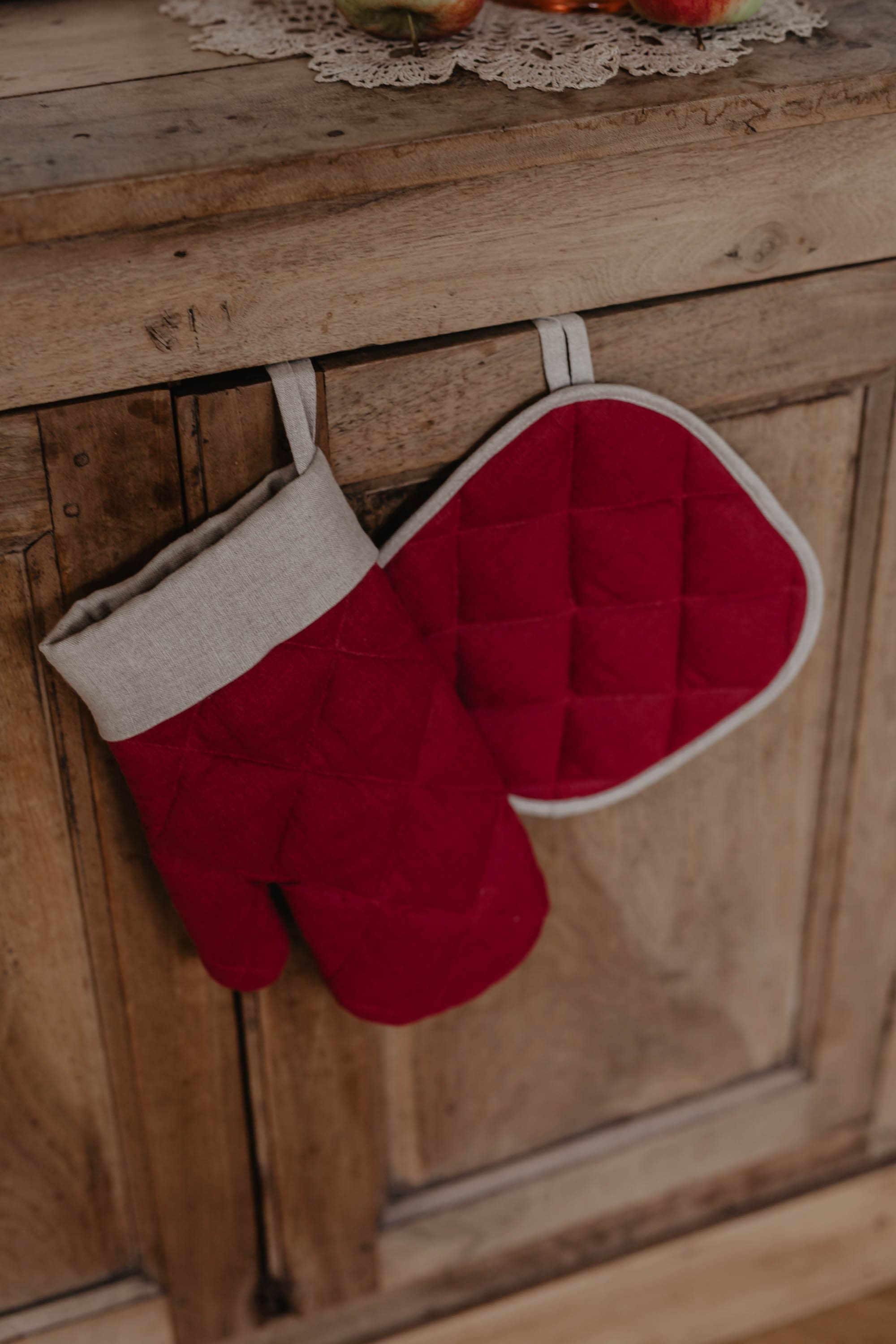 Laumė linen Christmas Linen gant de four Père Noël en lin