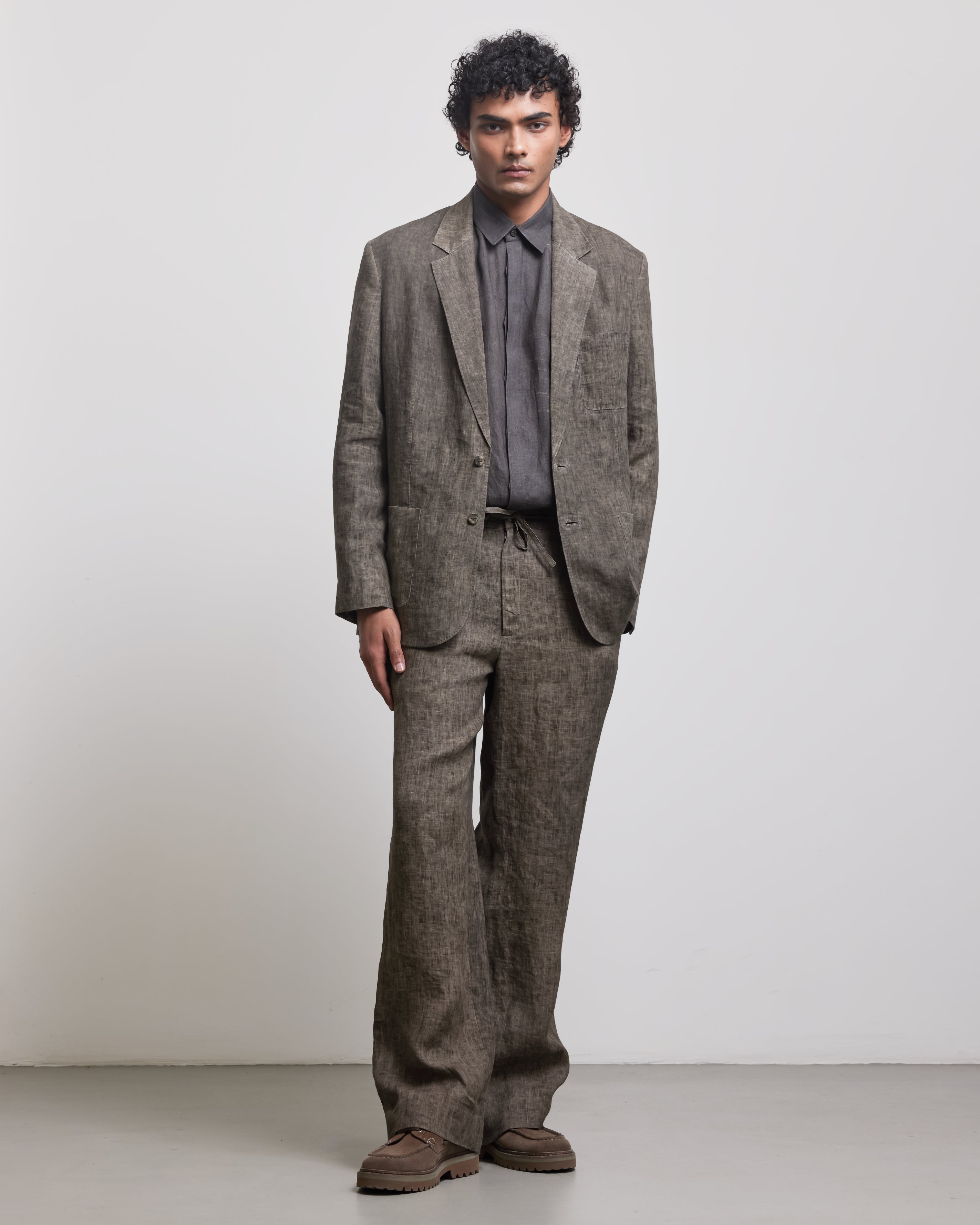 COUNTRYMADE Jackets STONE BROWN SINGLE BREASTED BLAZER blazer en lin