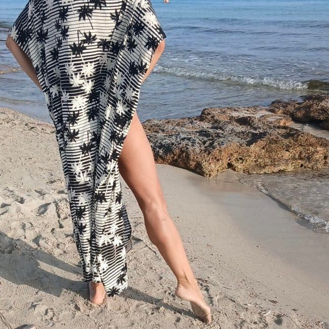 PANTRUCHE Kimonos PALMA kimono de plage noir taille unique en viscose