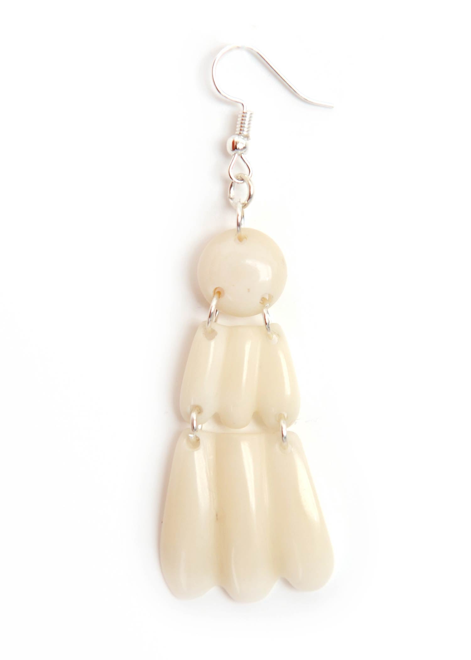 Sourire Multicolore Boucles d'oreilles Kaia ivoire végétal longues