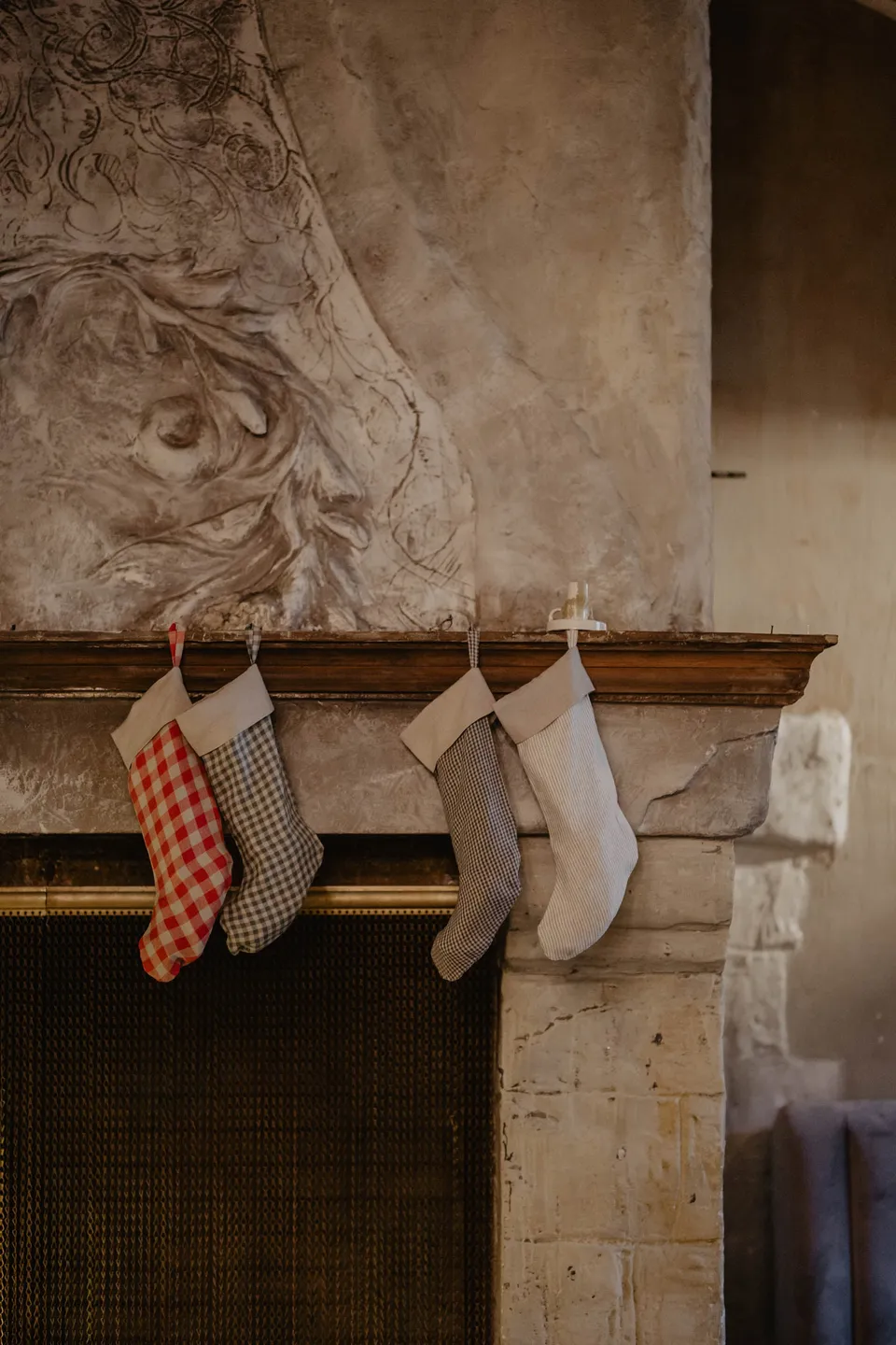 Laumė linen Christmas Linen Linen Christmas Stocking chaussette de Noël en lin