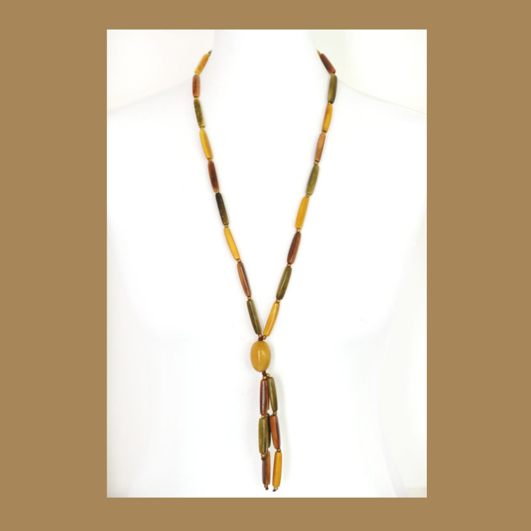 Tagua and co Colliers Sautoir Salinas ivoire végétal jaune turquoise violet rouge