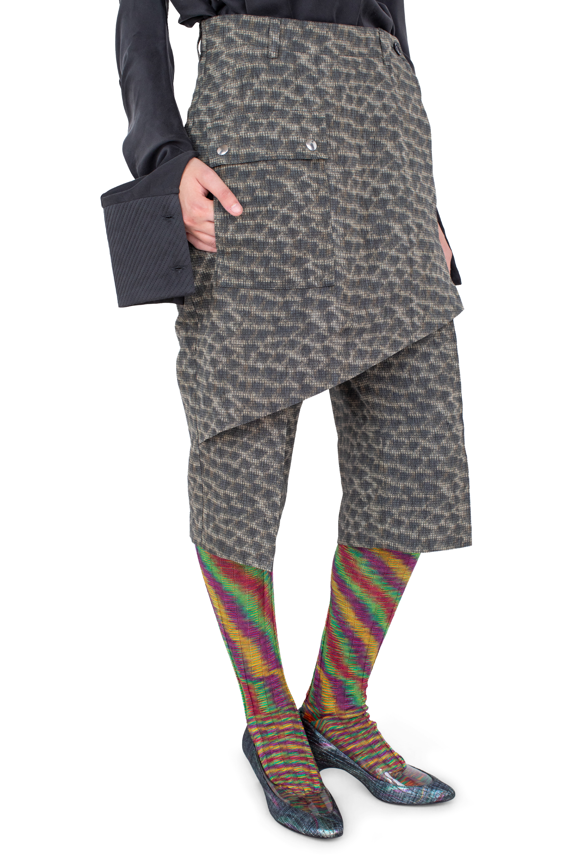 Kiko Kostadinov Bottoms LINNET Wrap Culottes jupe-culotte Feather Print