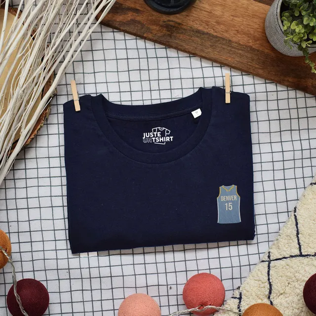 Juste Un T-shirt T-shirts Brodés Denver t-shirt blanc basket