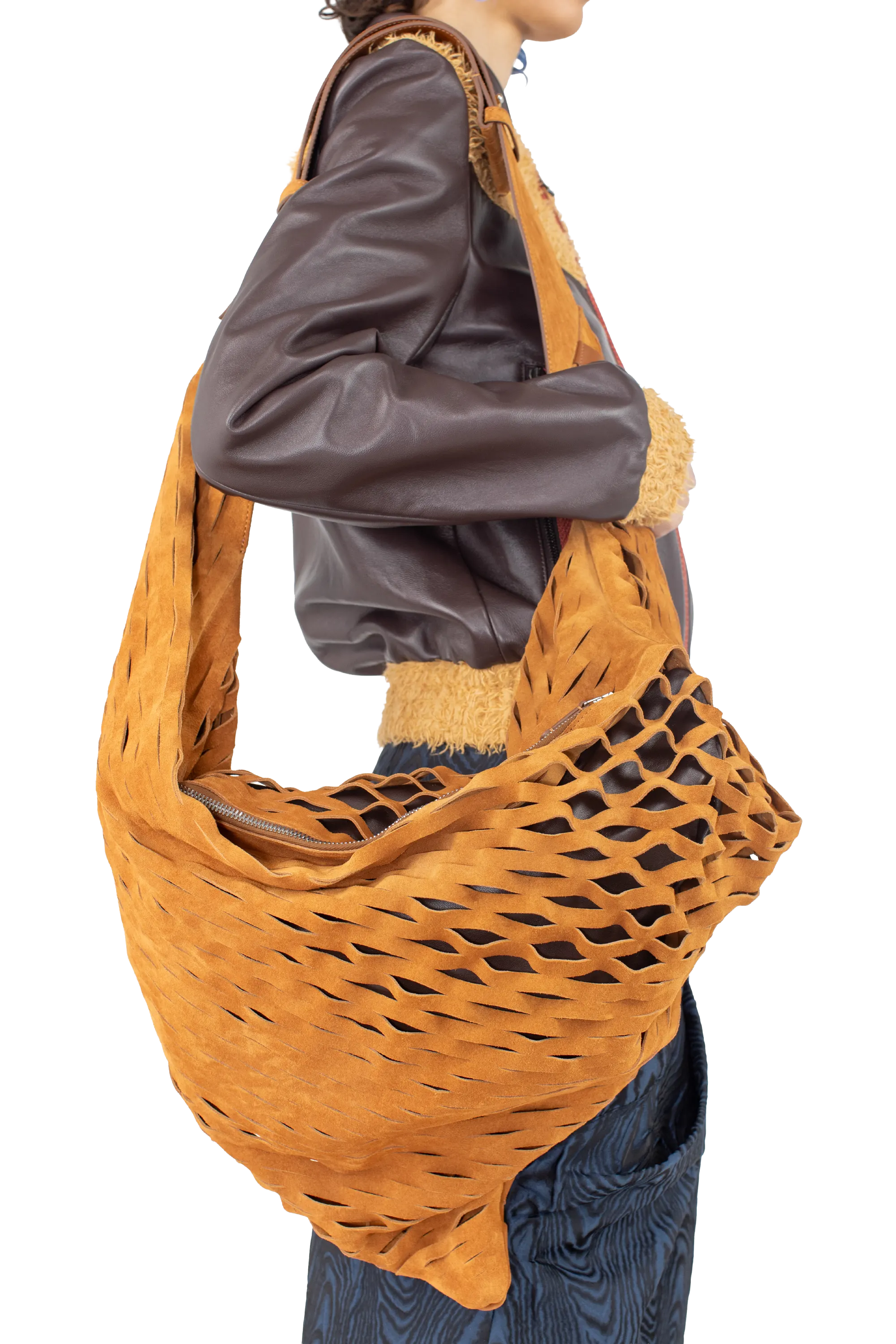 Kiko Kostadinov Bags FIORE Twisted Bag sac Caramel nubuck cuir