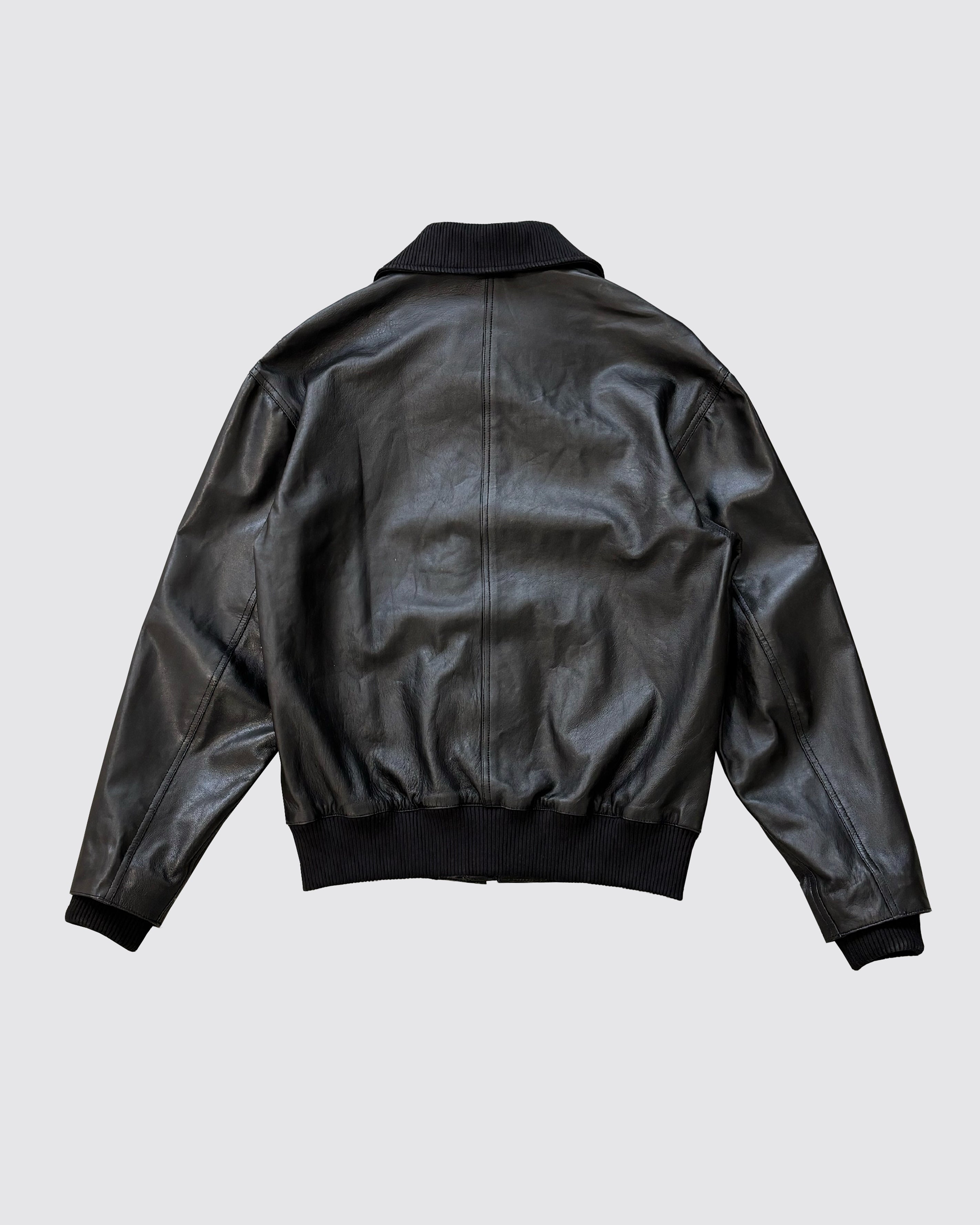 COUNTRYMADE Jackets BLACK LEATHER BOMBER blouson cuir noir