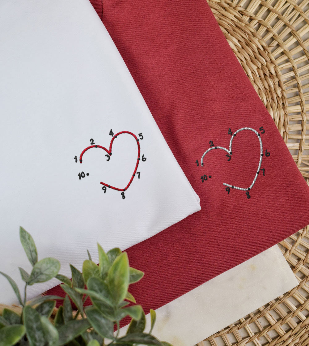 Juste Un T-shirt T-shirts Brodés Dessin d'amour t-shirt brodé