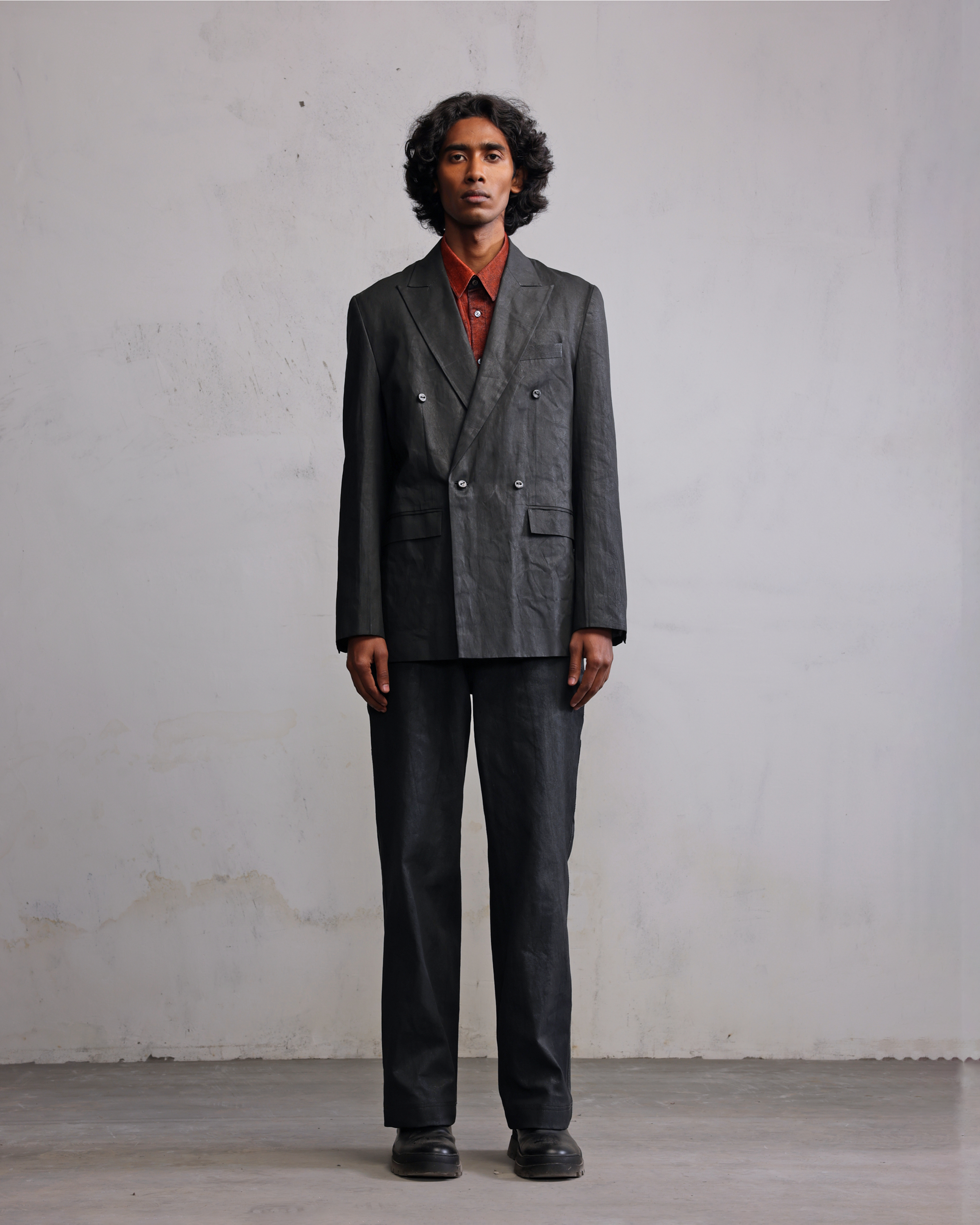 COUNTRYMADE Jackets Metal coated double breasted blazer en denim métallisé