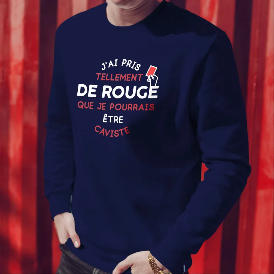 Juste Un T-shirt Sweats Imprimés Sweat-shirt Homme - Le Caviste, rouge bordeaux