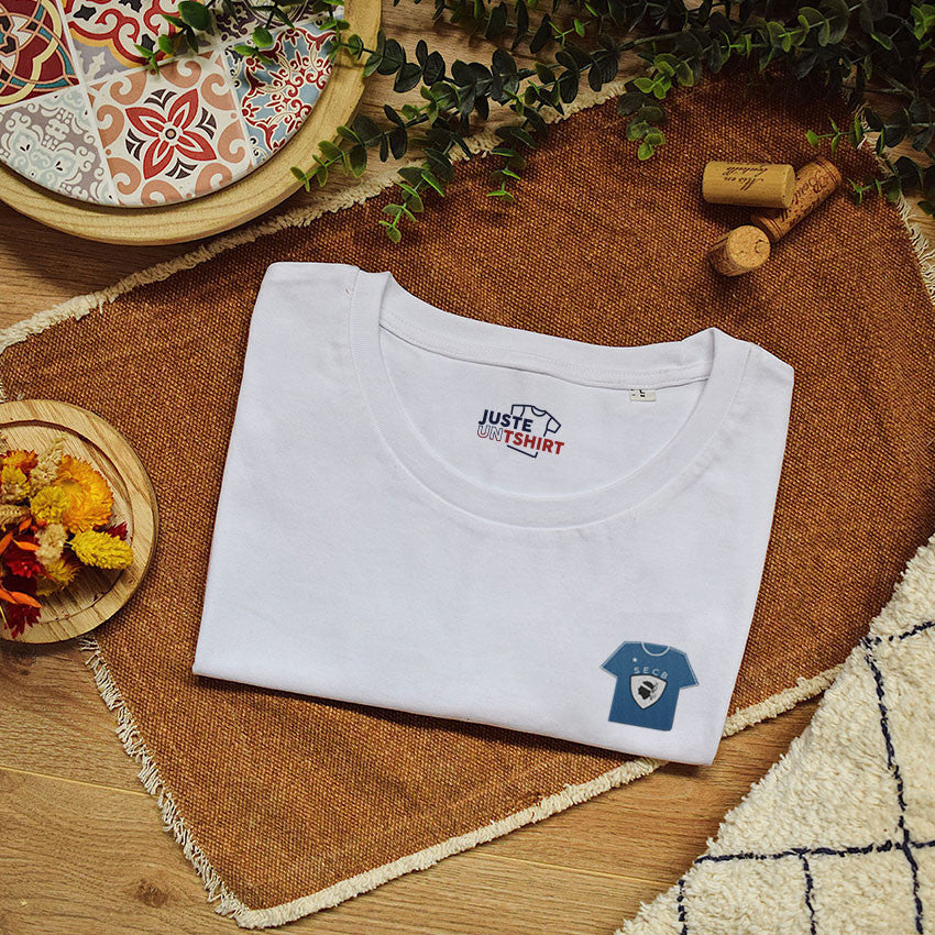 Juste Un T-shirt T-shirts Brodés SC Bastia t-shirt blanc au choix